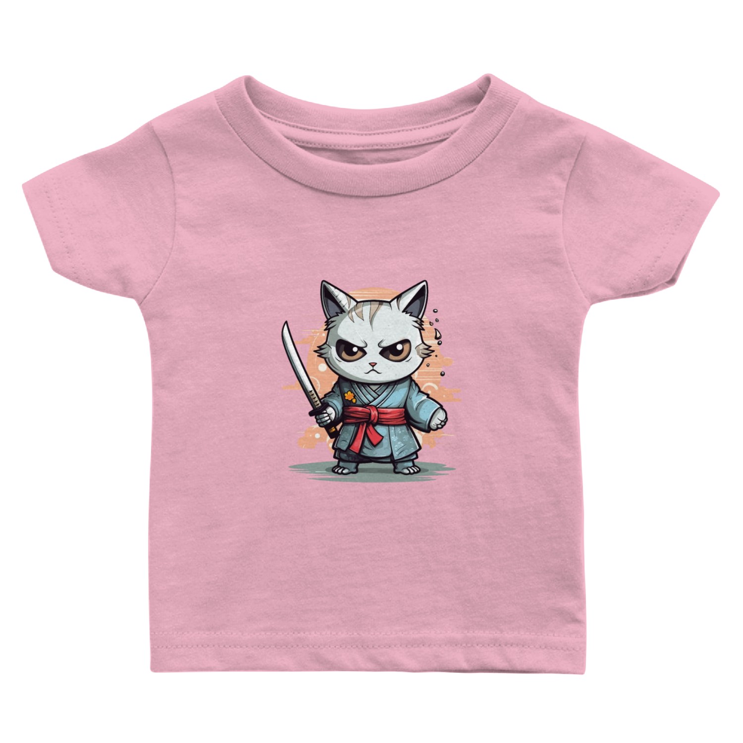 Cute Samurai Cat Kawaii Japanese Ronin Aesthetic A Baby T Shirts