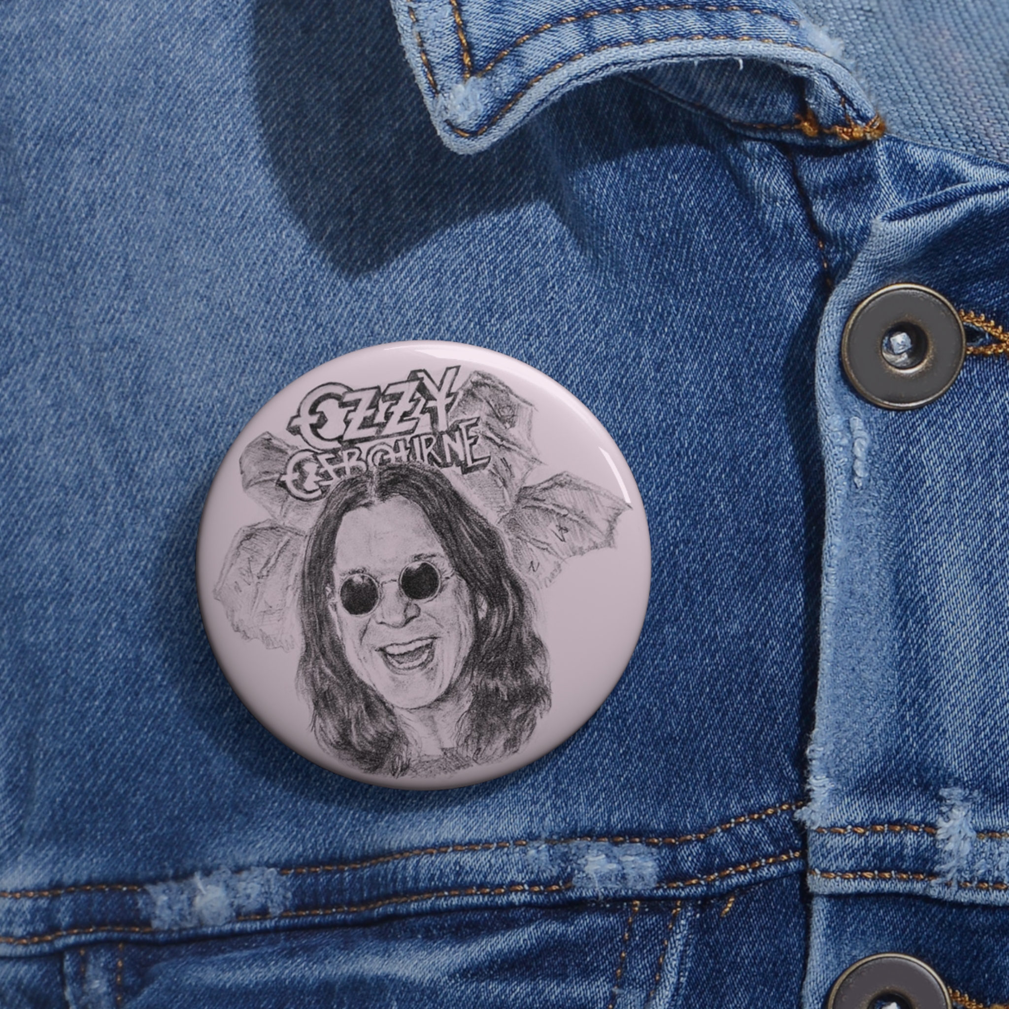 Ozzy Osbourne Pin Buttons | Rock Music Accessories, Band Merch, Gift For Fans