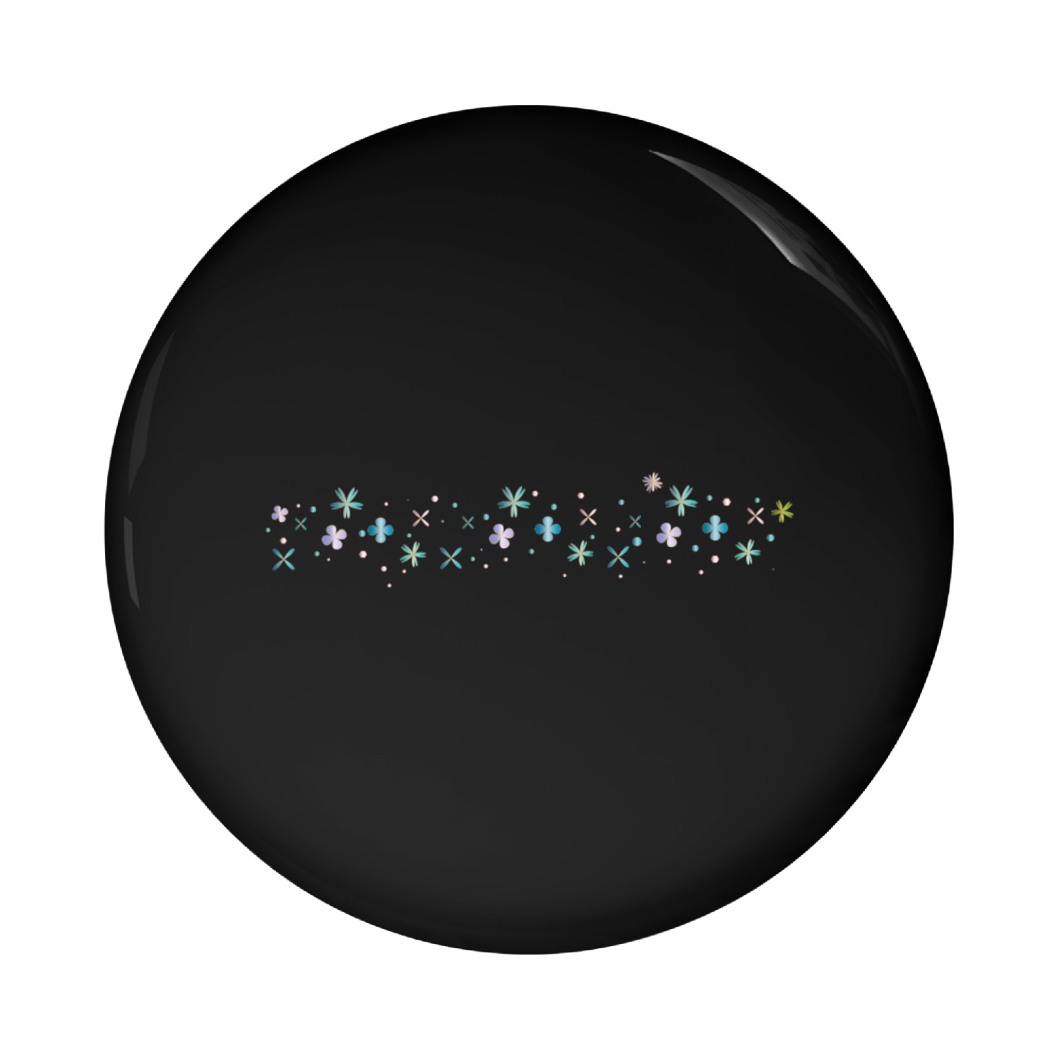 delicate flowers border in shimmering colors Pin Buttons