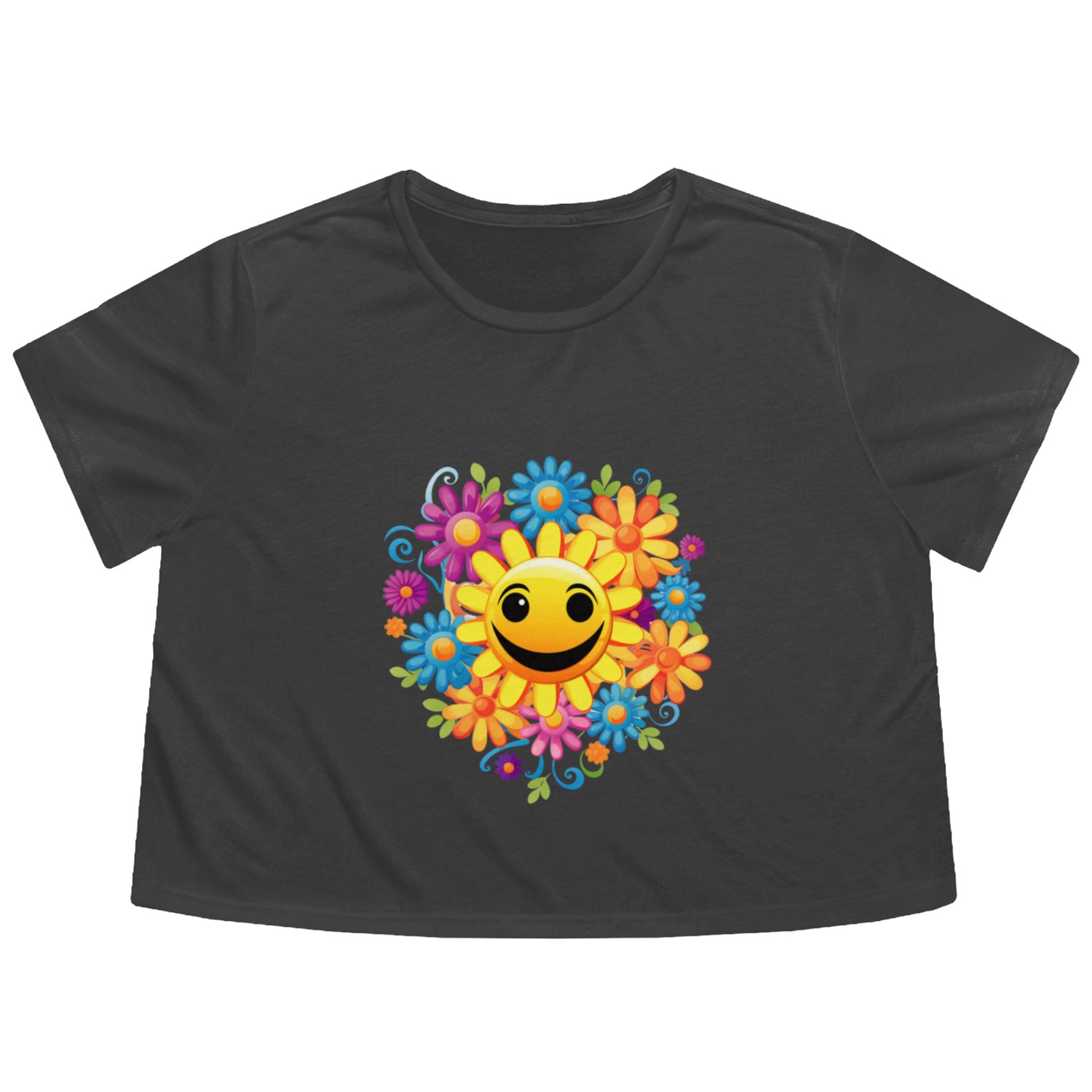 Sunny Smiles Flowy Cropped Tees