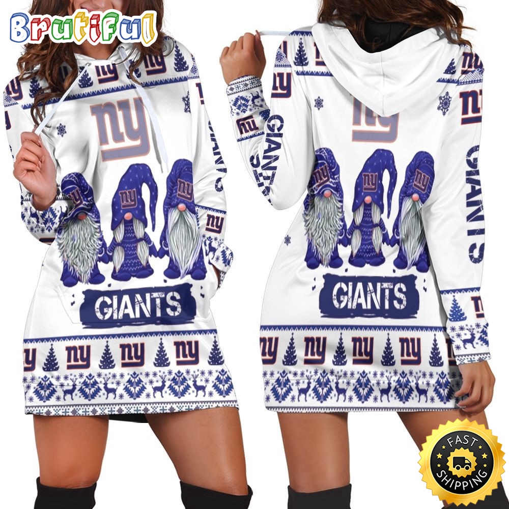 football New York Giants Hoodie Dress Gnomes All Over Print Hoodie Women