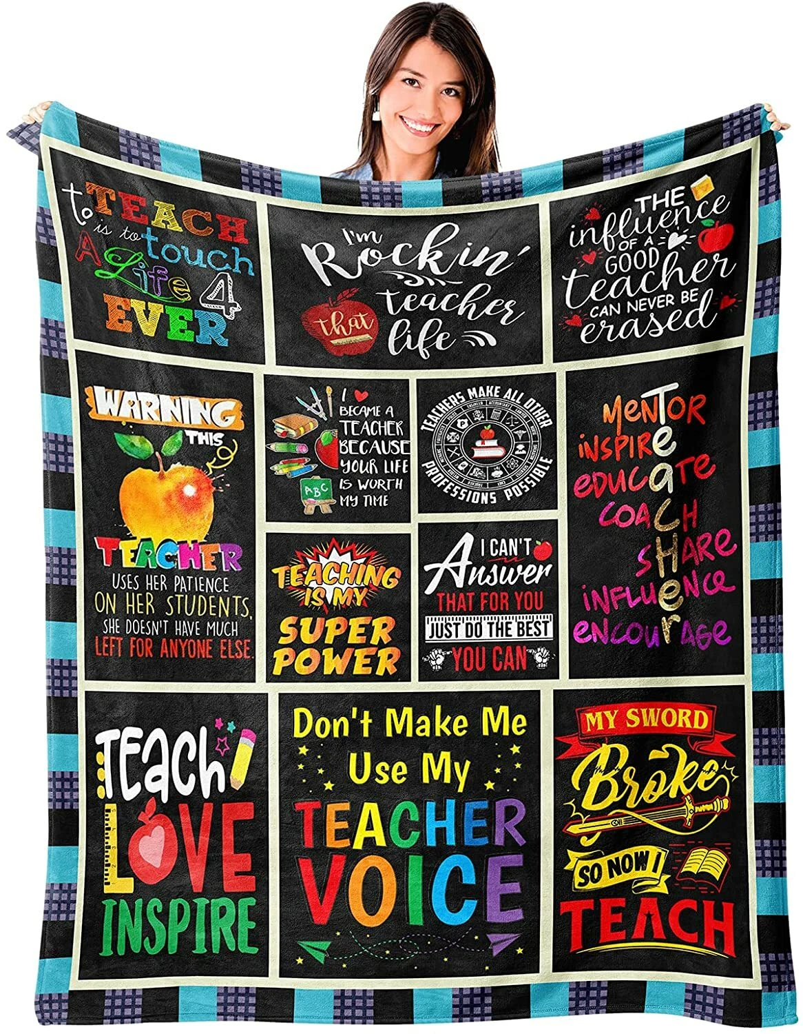 Teacher Blanket for Birthday Back to School Teachers' Day Fleece, Sherpa Blanket