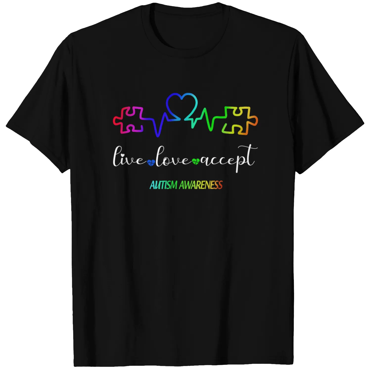 Live Love Accept Autism Awareness T-Shirt