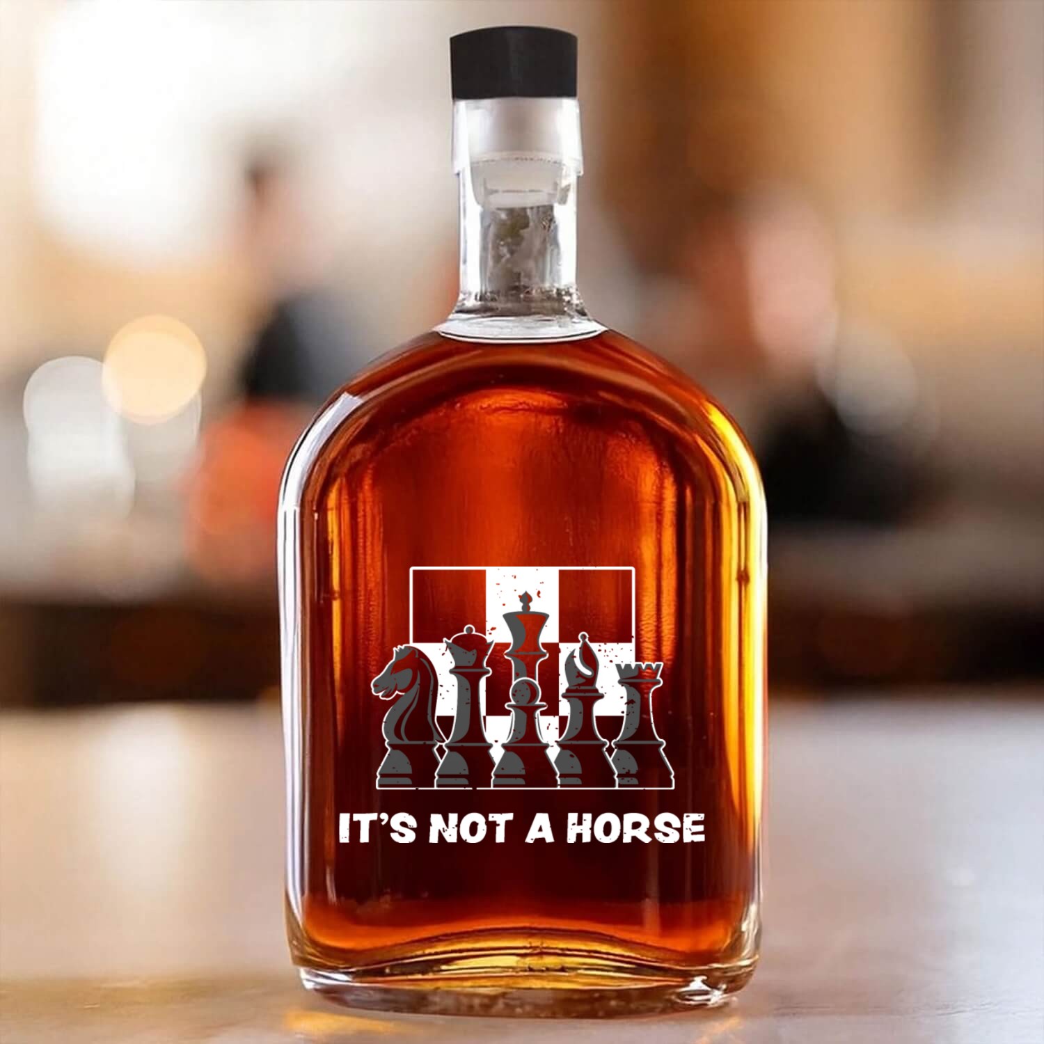 It's Not A Horse - Chess Whiskey Bottles