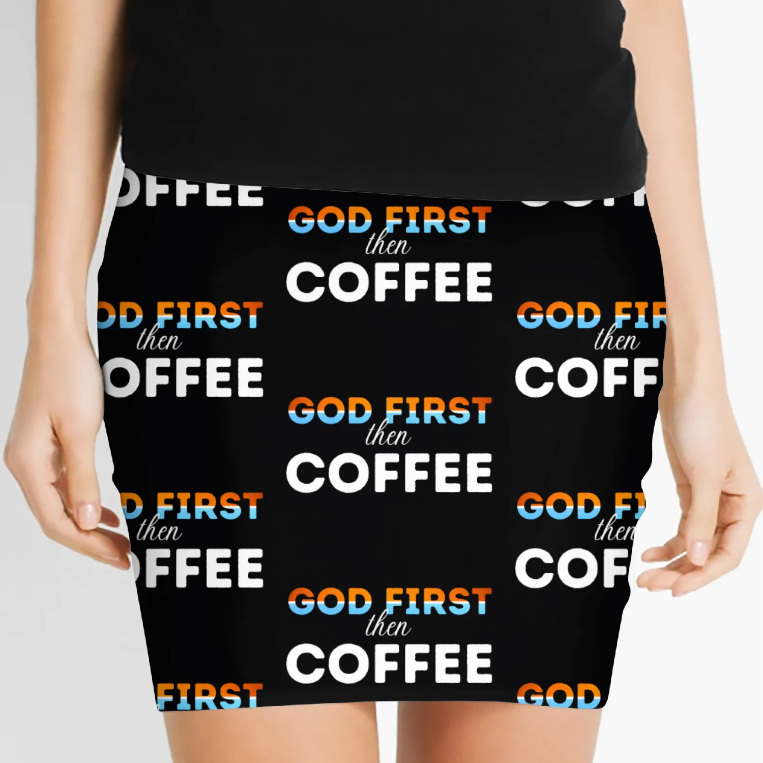 God first then Coffee Women's Mini Skirts