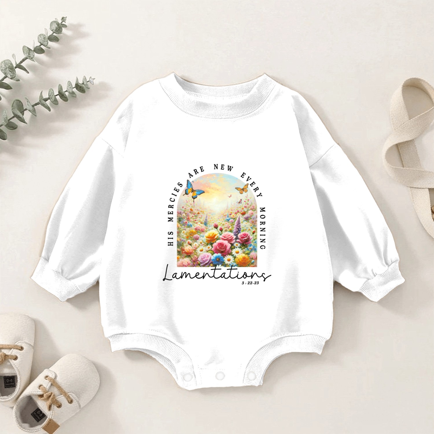 Christian His mercies are new every morning Baby Romper Sweatshirts