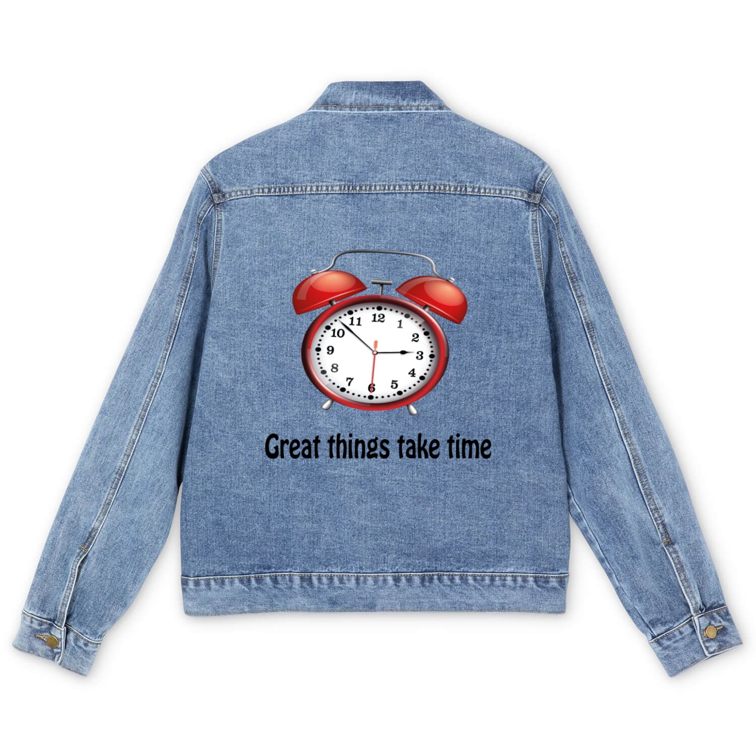 great things take time Men's Denim Jackets
