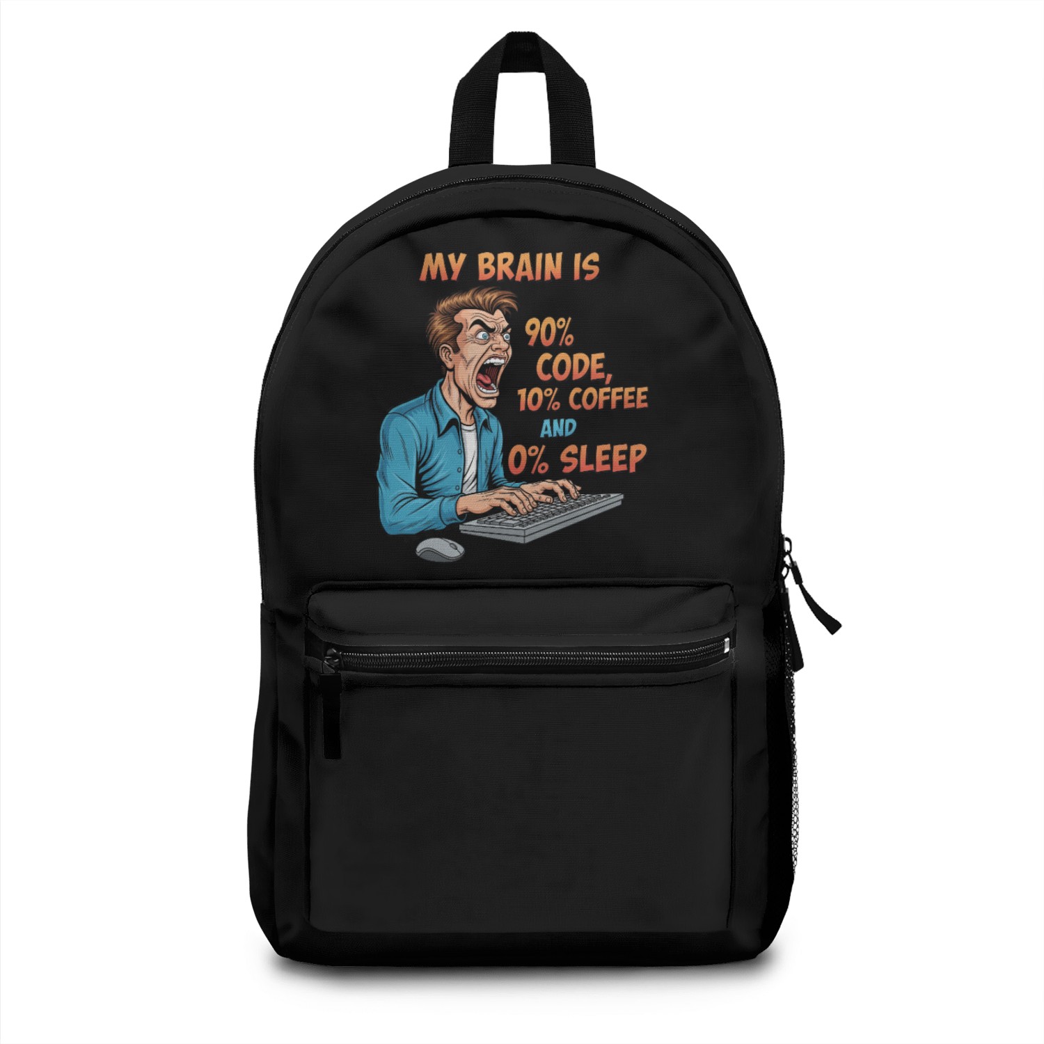 0% Sleep: Code & Coffee Powered Brain Backpacks