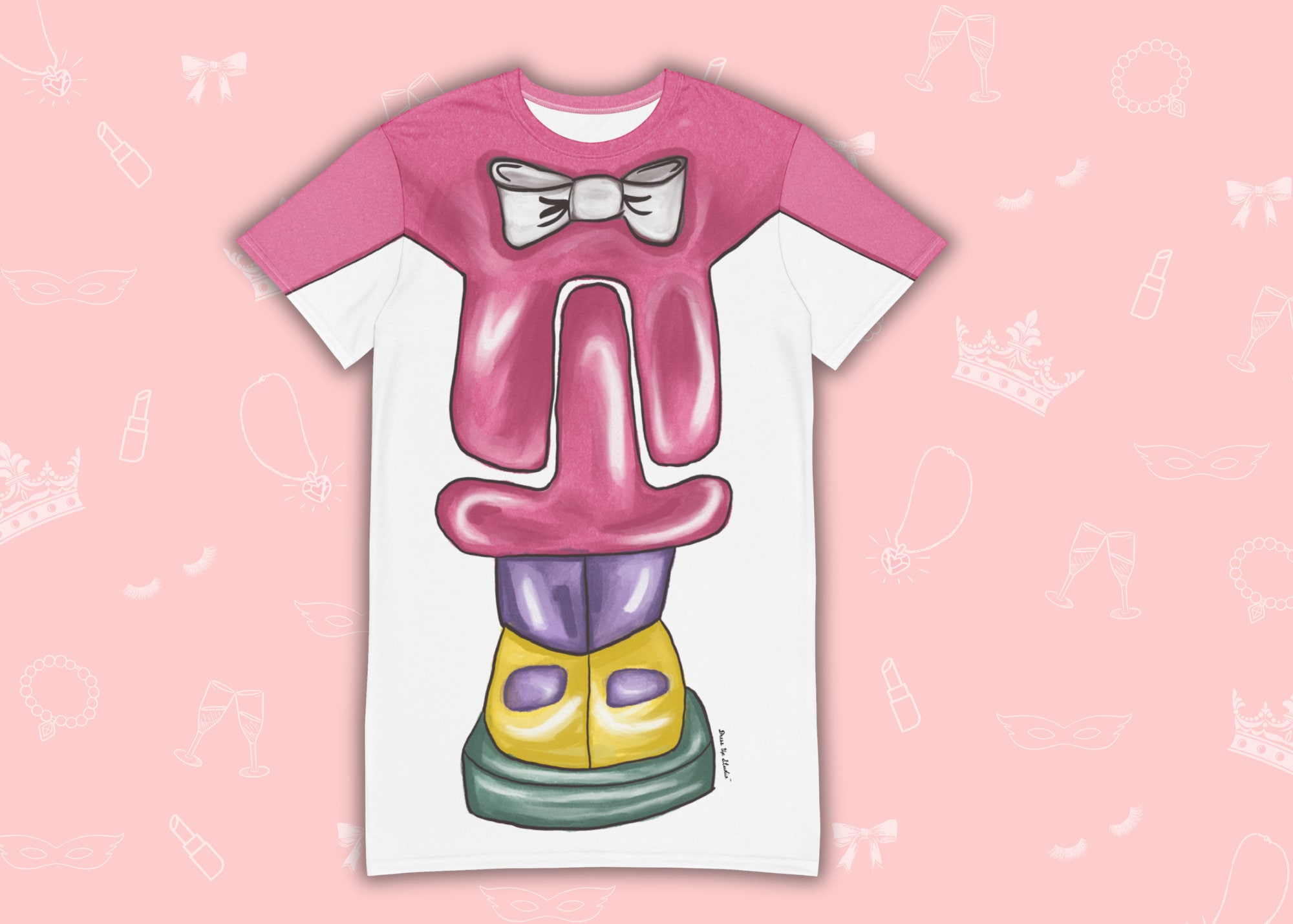 Miniature Pocket Doll T-Shirt Dress | Easy Costume, Fun Loungewear, Unique Gift