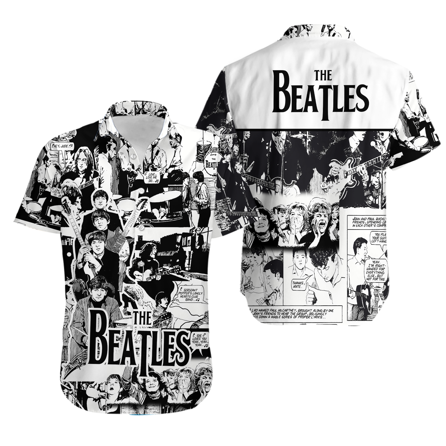 The Beatles Hawaiian Shirt, The Beatles Button Shirt, The Beatles 3D Shirt
