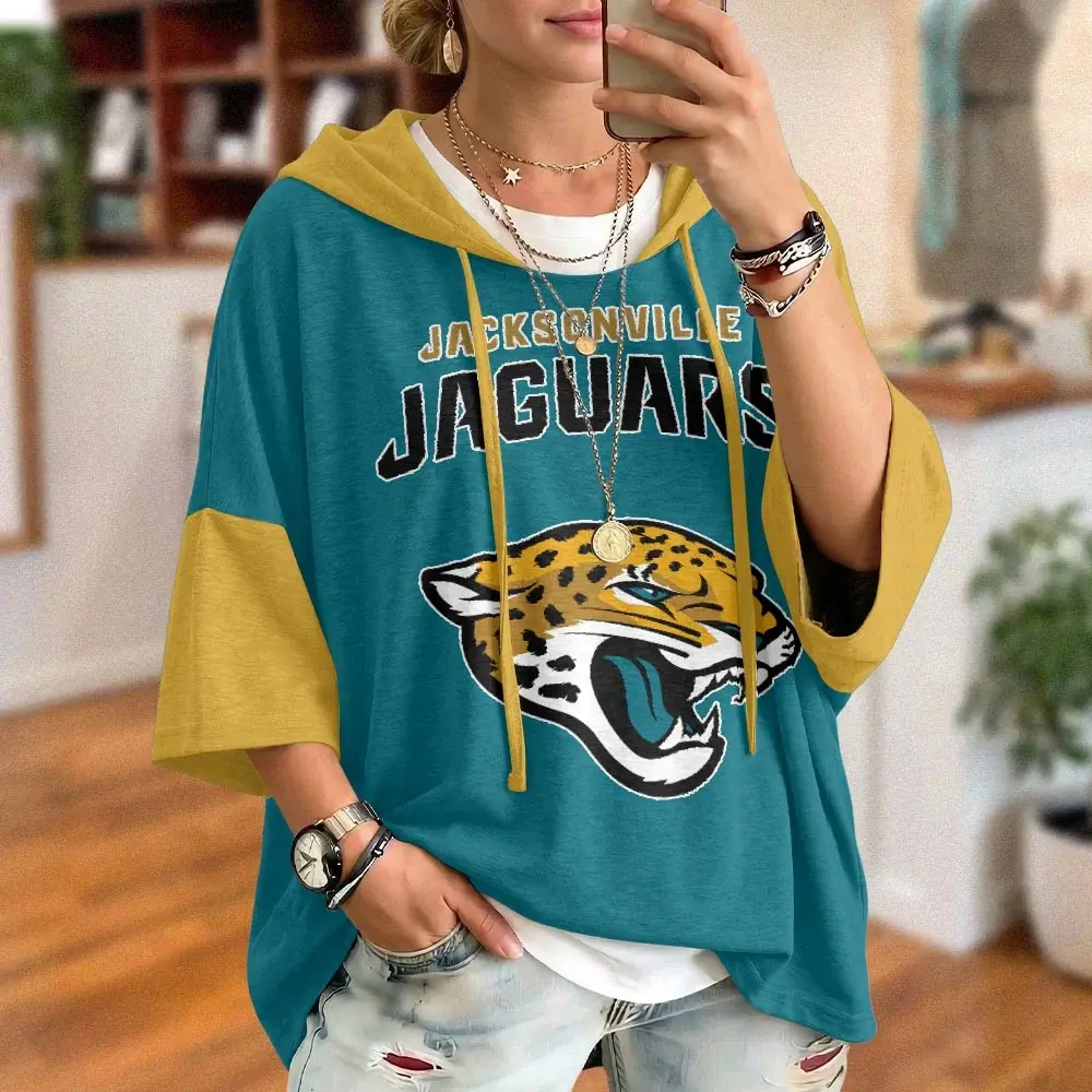 Jacksonville Jaguars Oversized Short Sleeve Hoodie