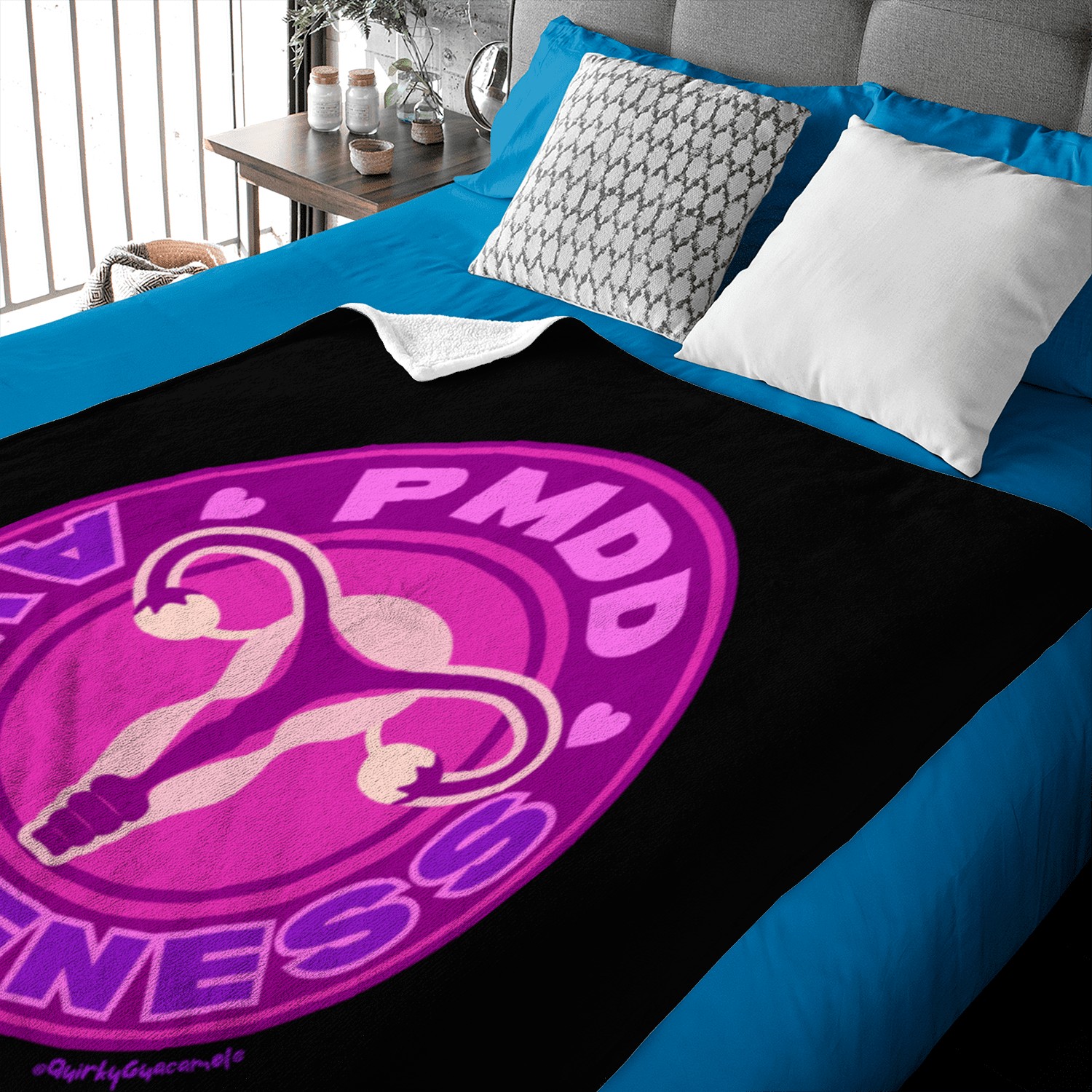 PMDD Awareness Logo | Pink Purple Womb Baby Blankets