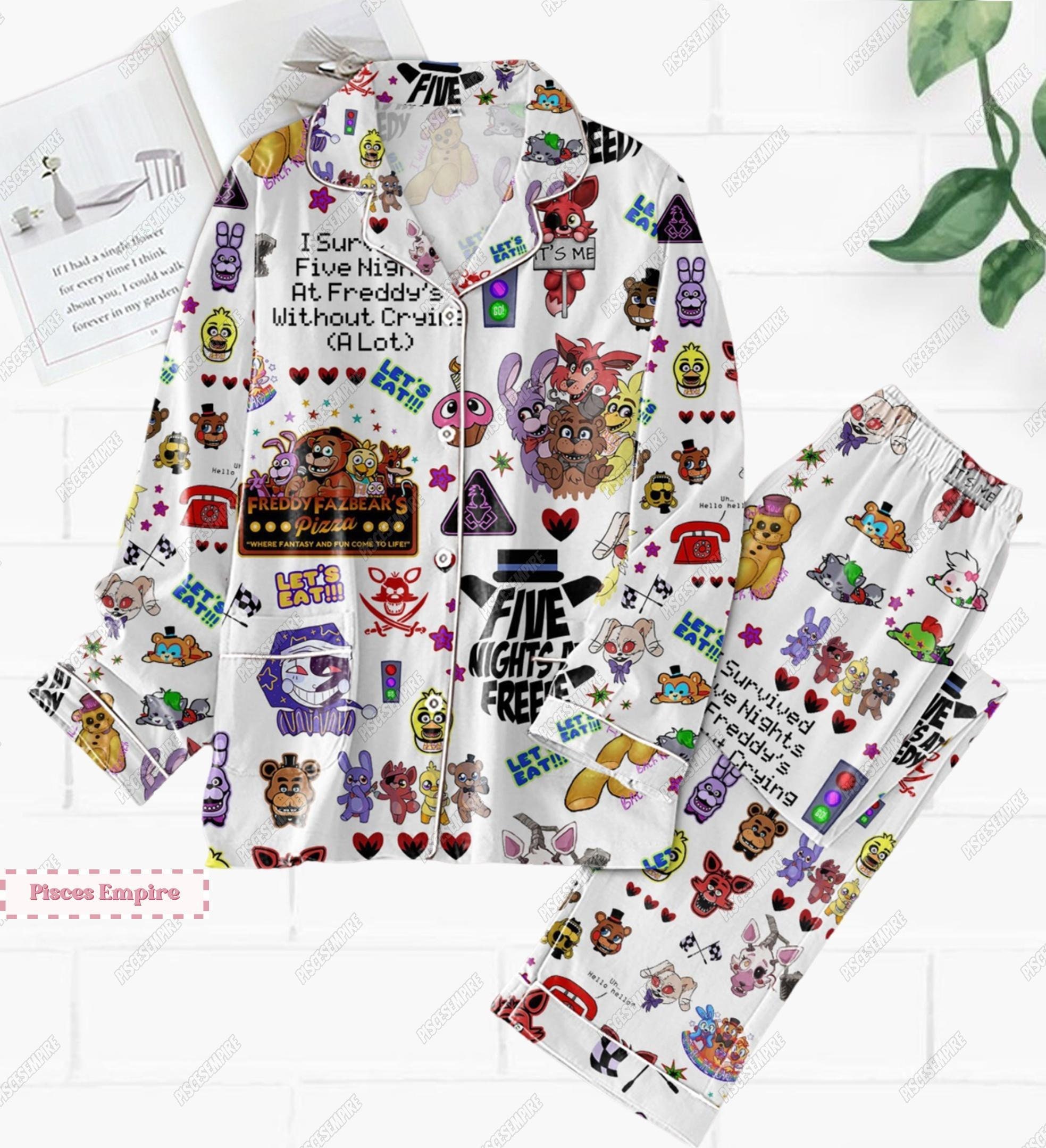 Five Nights At Freddy Pajamas, Halloween Video Game Shirt, Freddy Bear Pajamas, Horror Movie Shirt , Freddy Fazbear Holiday Pajamas