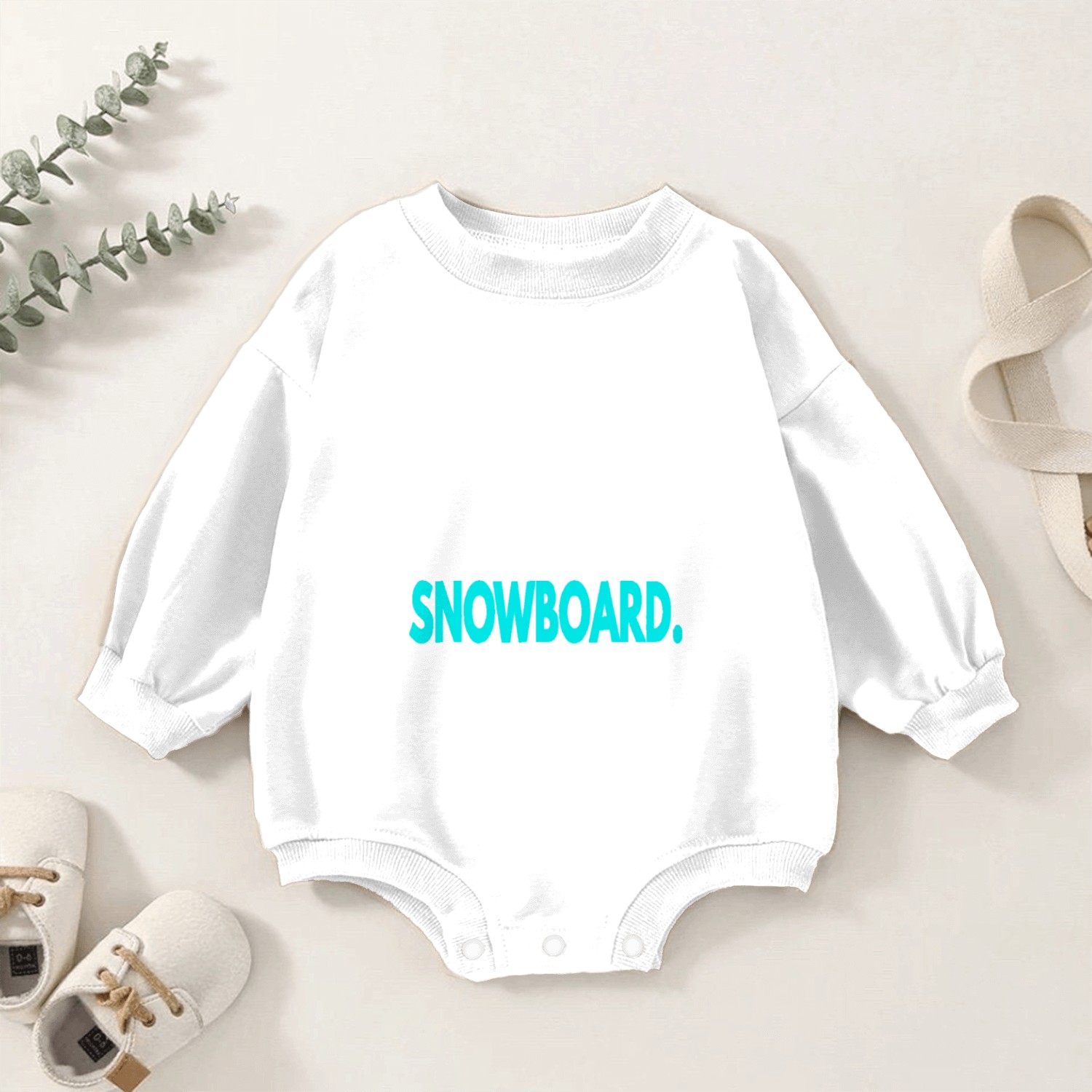 Snowboarding Eat Sleep Snowboard Repeat Baby Romper Sweatshirts