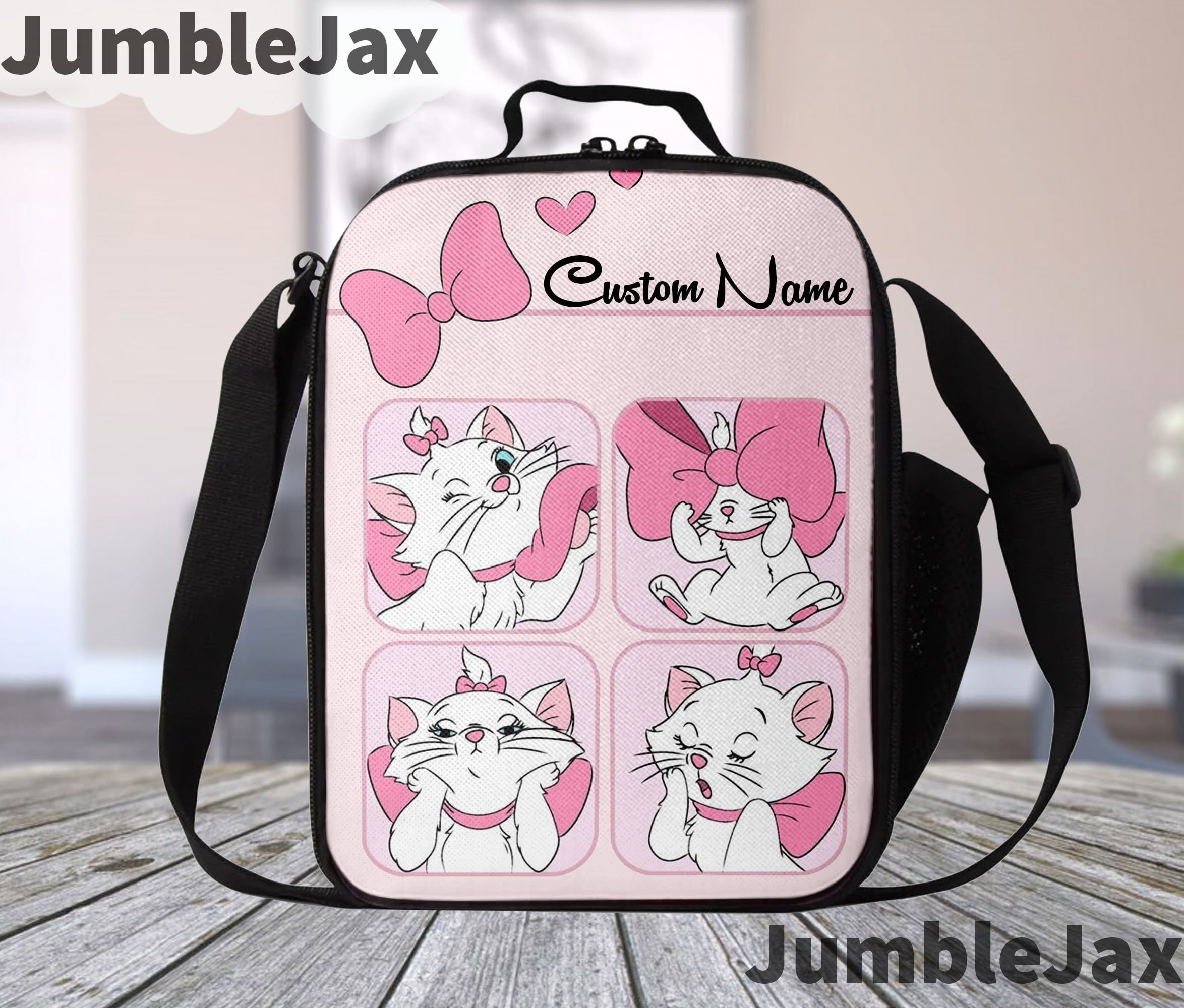 Marie Cat Personalized Lunch Box Bag, Marie Cat Custom Lunch Bag, Quality Keep Warm/Cold Lunch Bag, Adult/Kids Custom Lunch Bag