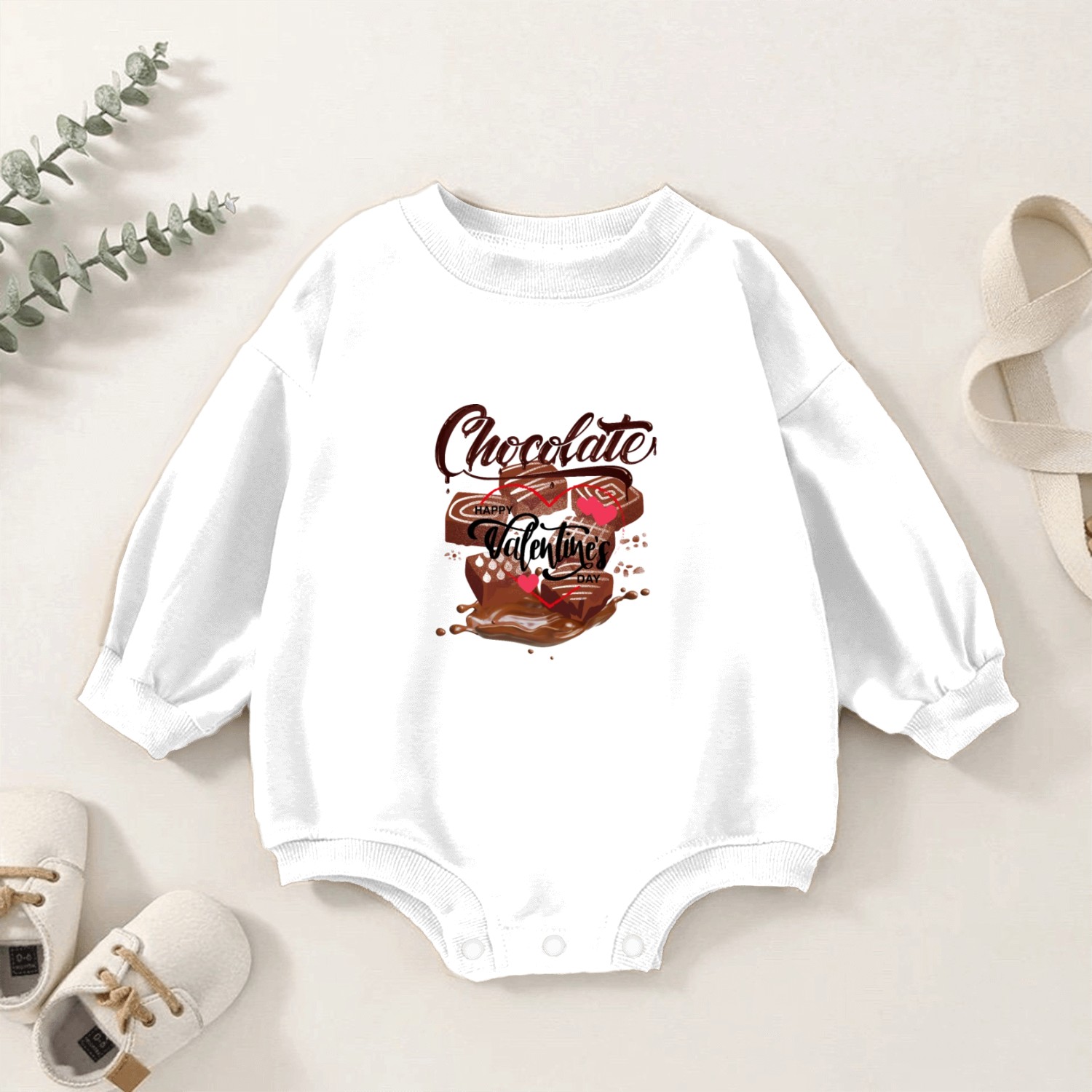 Cute Valentine Chocolate, Happy Valentine Day 2023 Baby Romper Sweatshirts