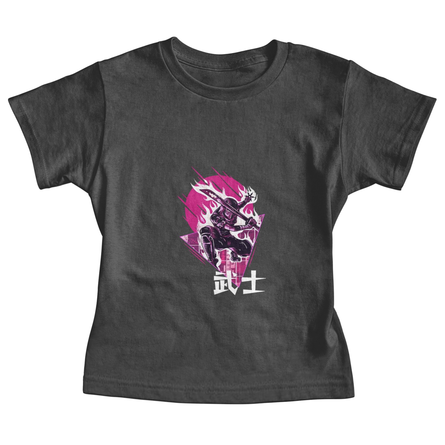 Ninja Samurai Flaming Sword Japanese Vaporwave Aes Baby Tees