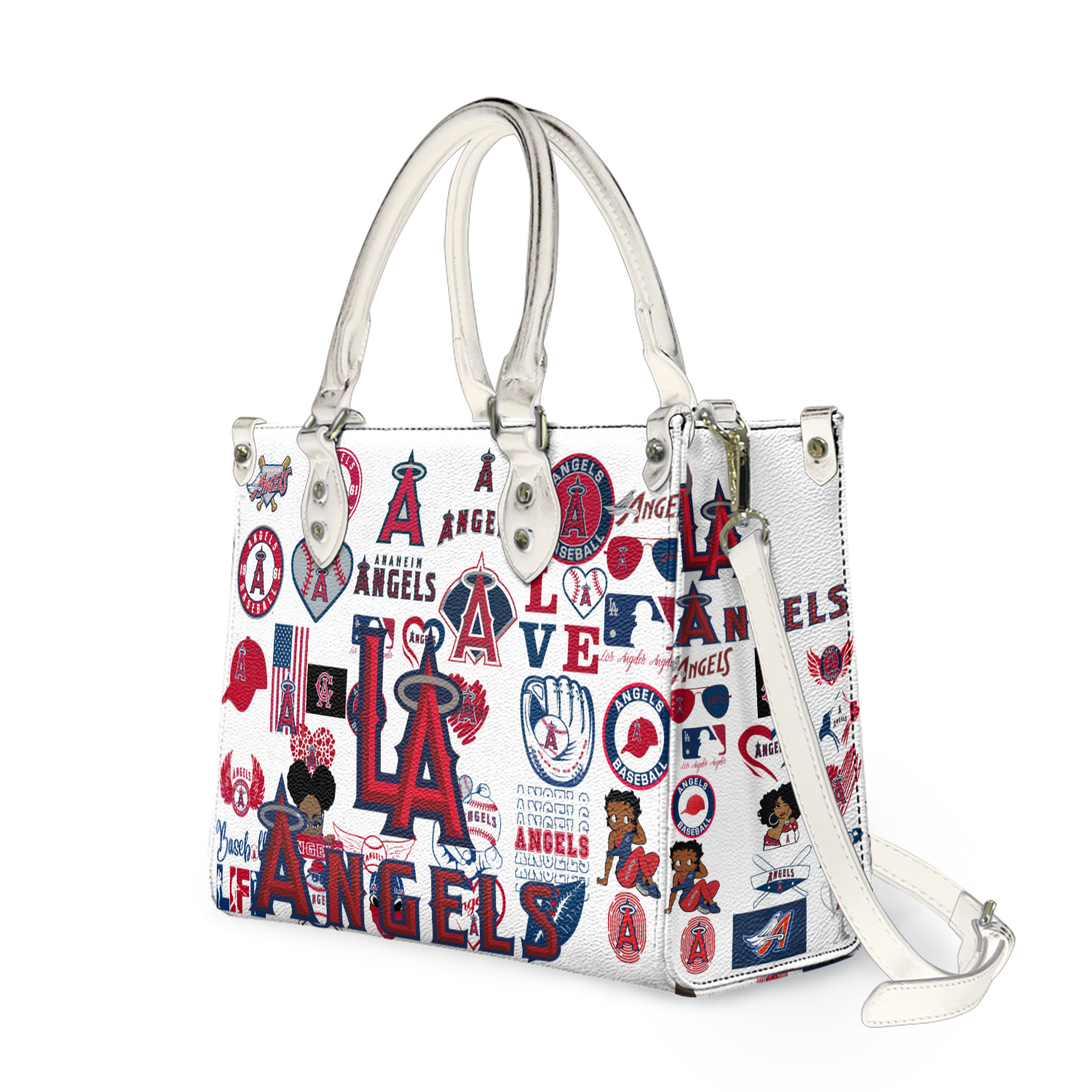Los Angeles Baseball Team Angelss Leather Handbag