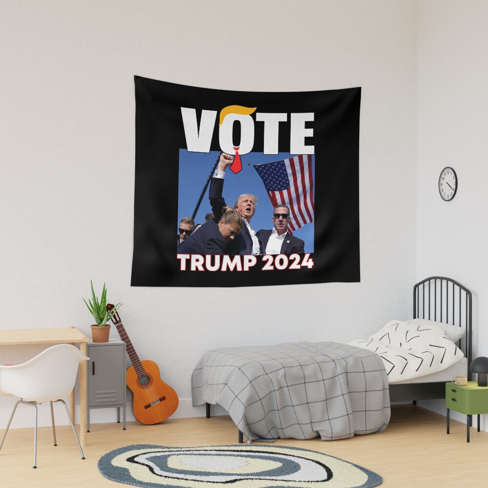 Vote President Trump 2024 Donald Trump Support Tapestry, Trump 2024, Political Tapestry, For Home and Living, US Election for Decoration
