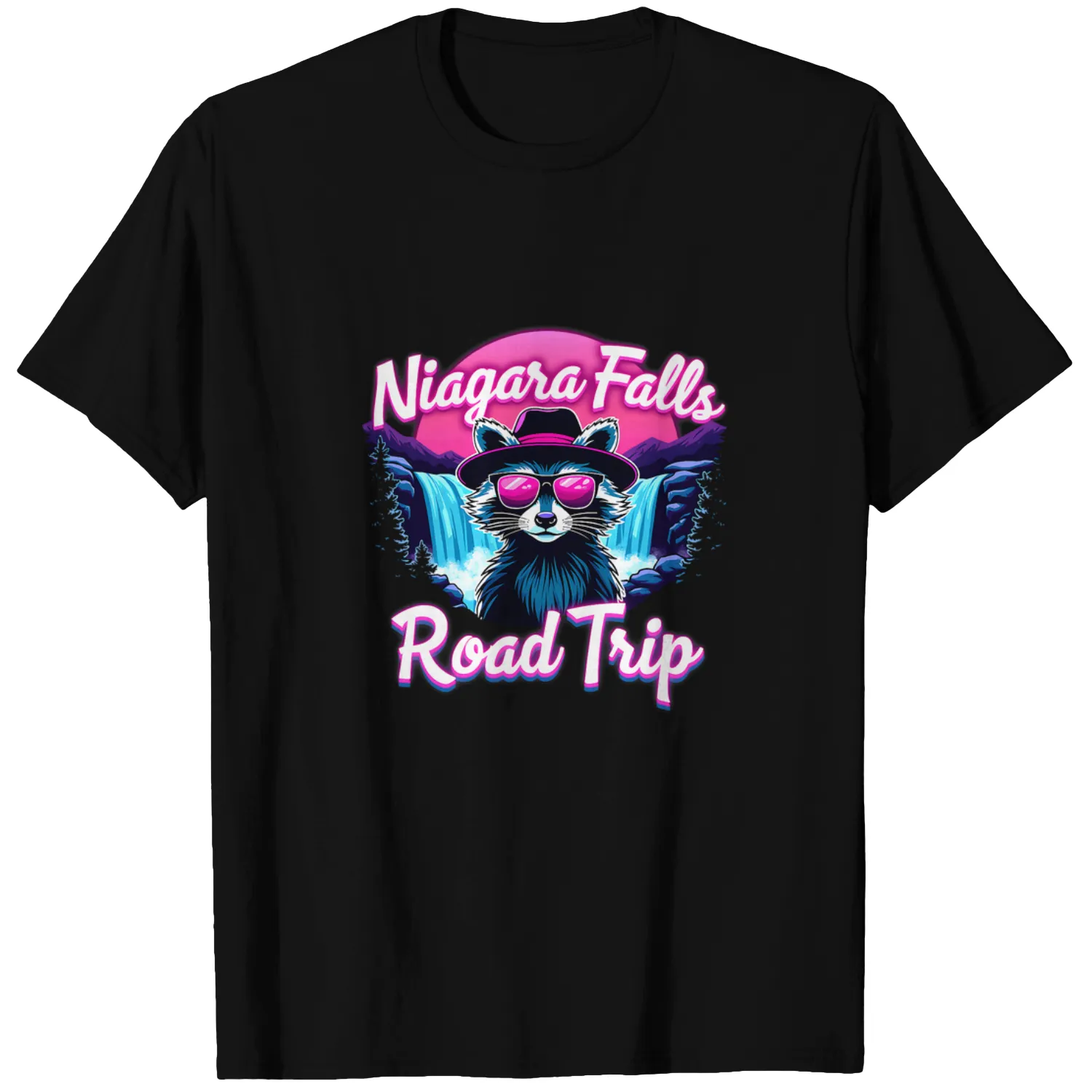 Raccoon Pet Niagara Falls Road Trip Funny Raccoon Meme Family Matching T-Shirts