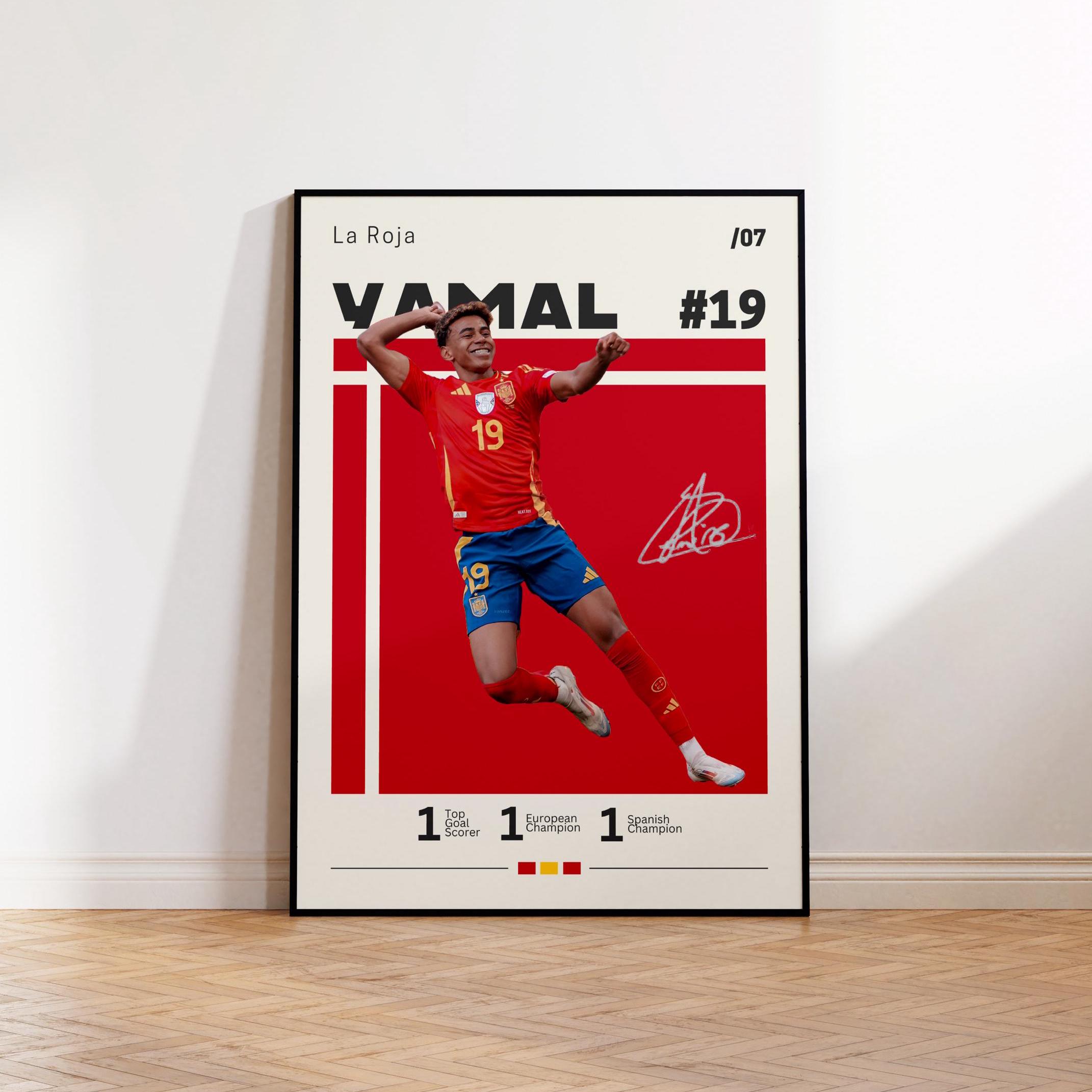 Lamine Yamal Poster, Spain Football Print, Lamine Fan Gift, Soccer Gifts, Football Player Poster, Soccer Wall Art, Sports Bedroom Print