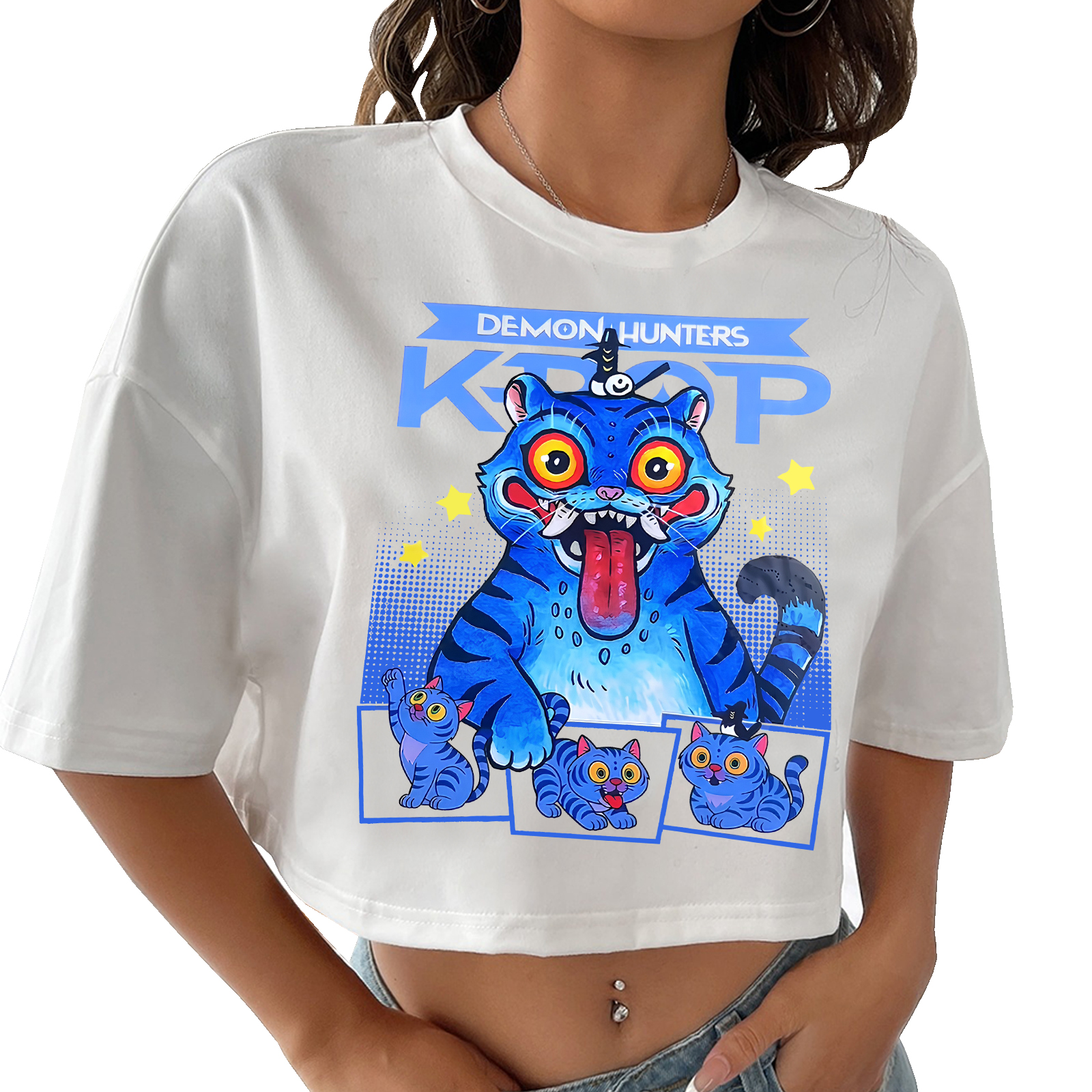 Kpop Demon Hunter Cute Tiger Women's Crop Top