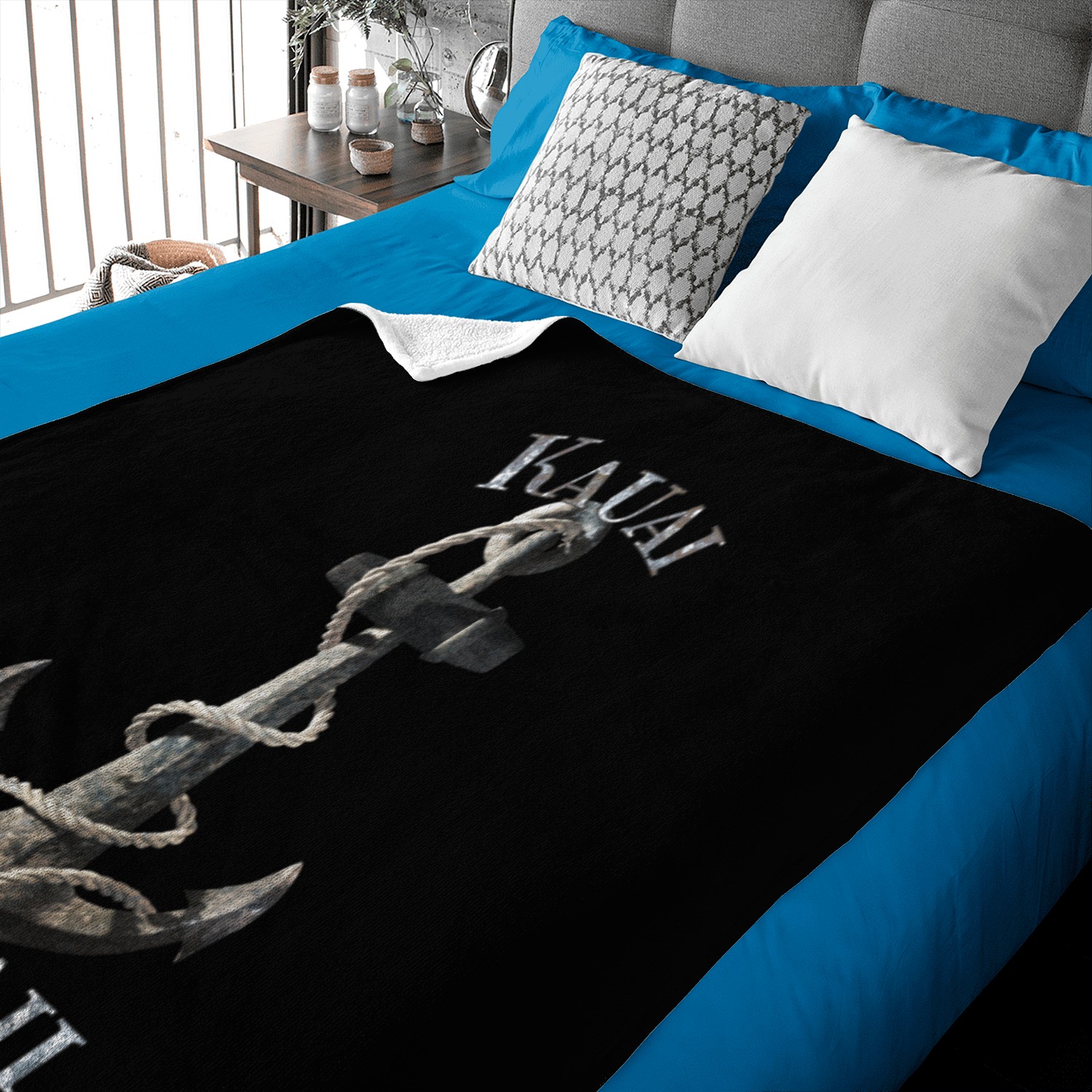 Kauai Hawaii Nautical Anchor Sailing Baby Blankets