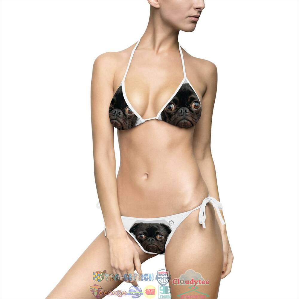 Pug Face Two Piece Bikini Set Swimsuit Beach