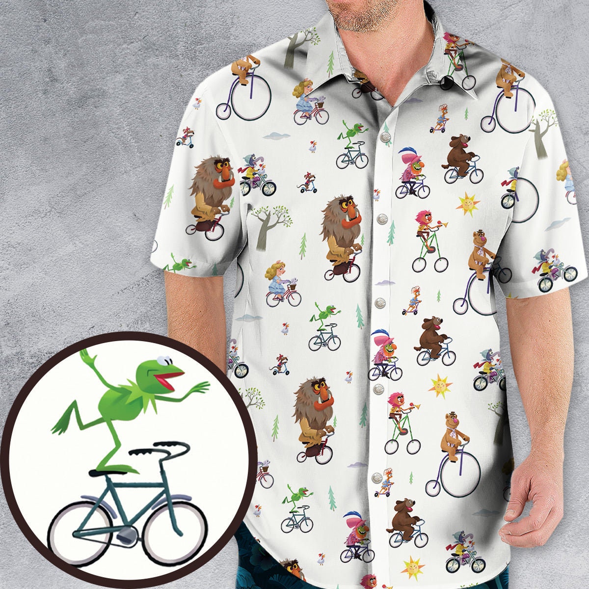 The Muppet Movie Bike Scene Hawaiian Shirt, The Muppet Animal Tropical Aloha, Gift For Men Youth, Best Gift For Party, gift for summer