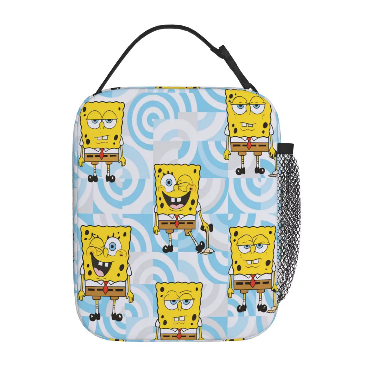Spongebobed Cartoon Lunch Bag Outdoor Picnic Lunch Box For Men Fashion Graphic Tote Food Bags Oxford Portable Cooler Bag