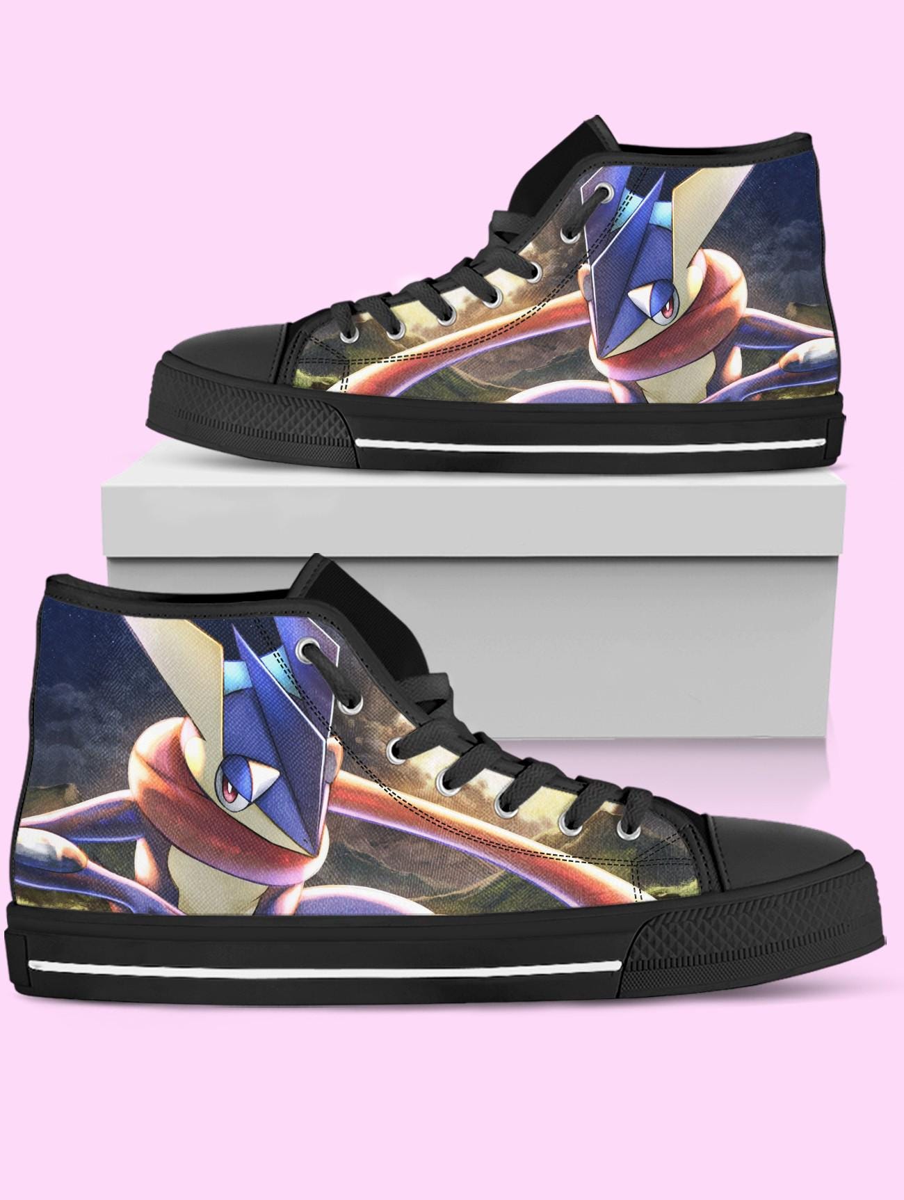 PKM High Top Shoes, Greninja Anime Sneakers for Women, Men