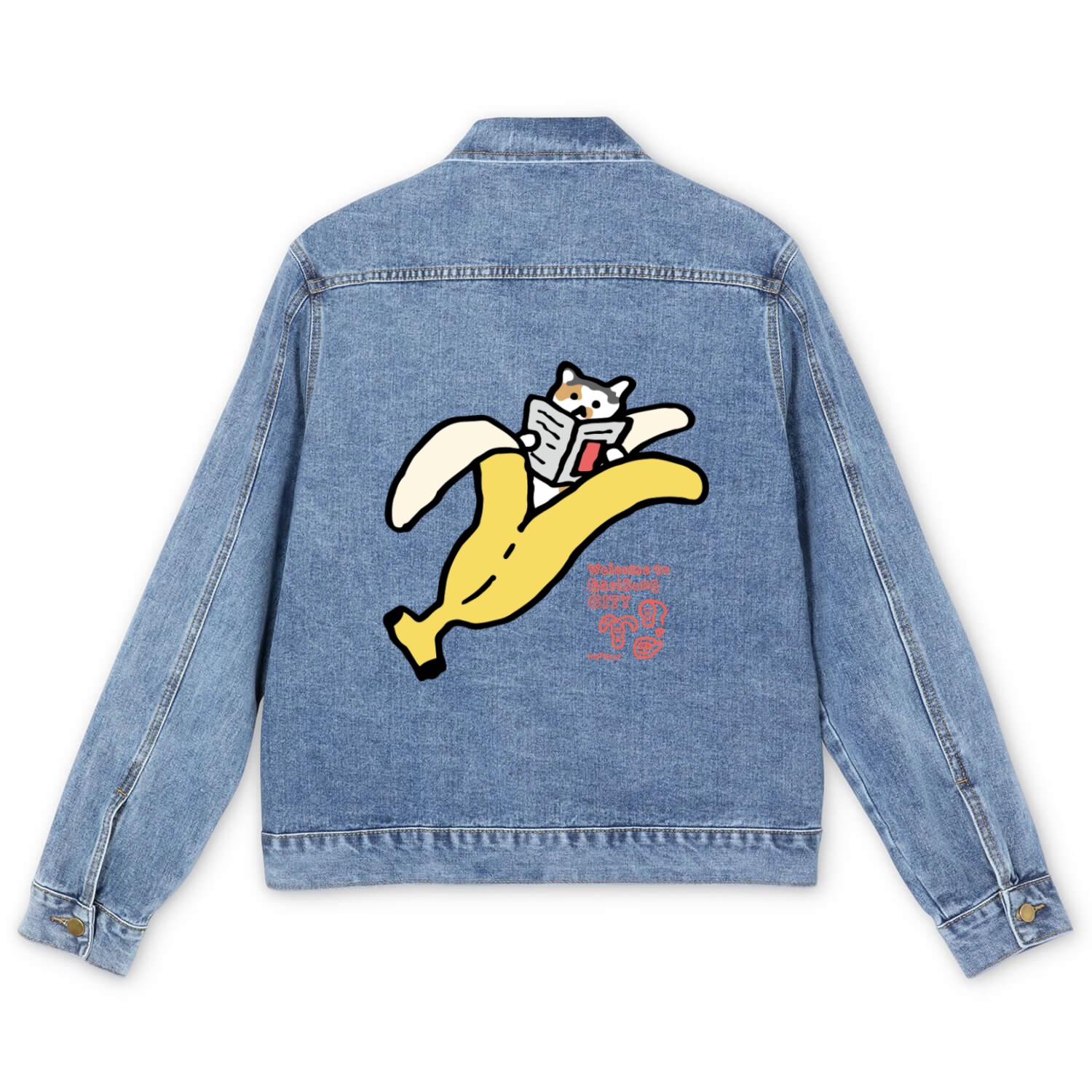 Bananyang - 037. News Paper Men's Denim Jackets