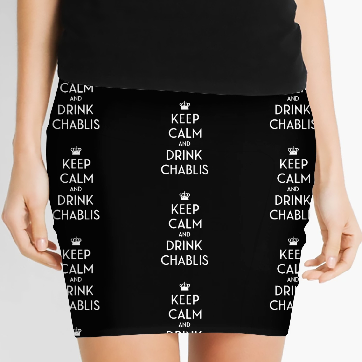 Keep Calm And Drink Chablis French Wine Burgundy C Women's Mini Skirts