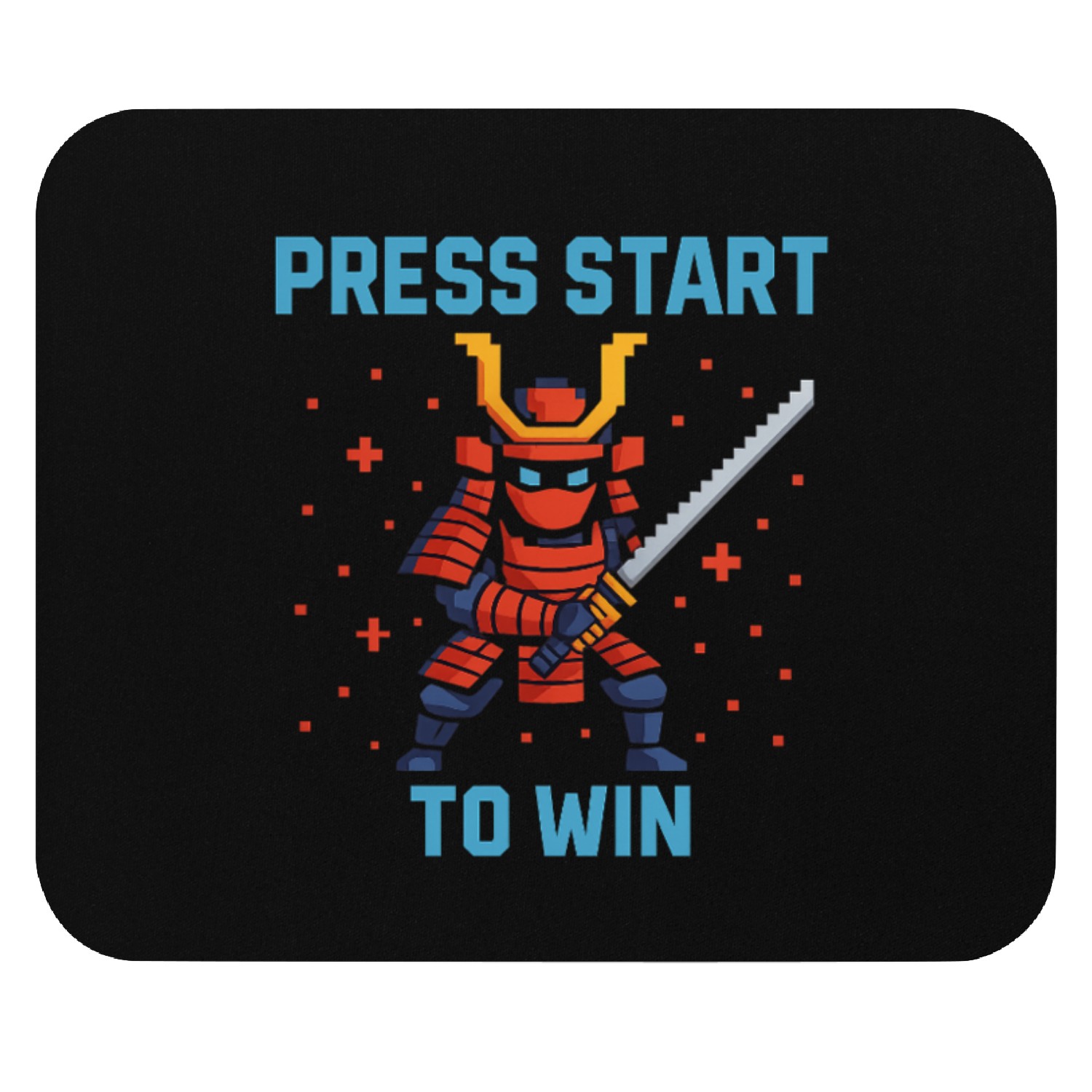 "Pixel Samurai – Press Start to Win" Mouse Pads