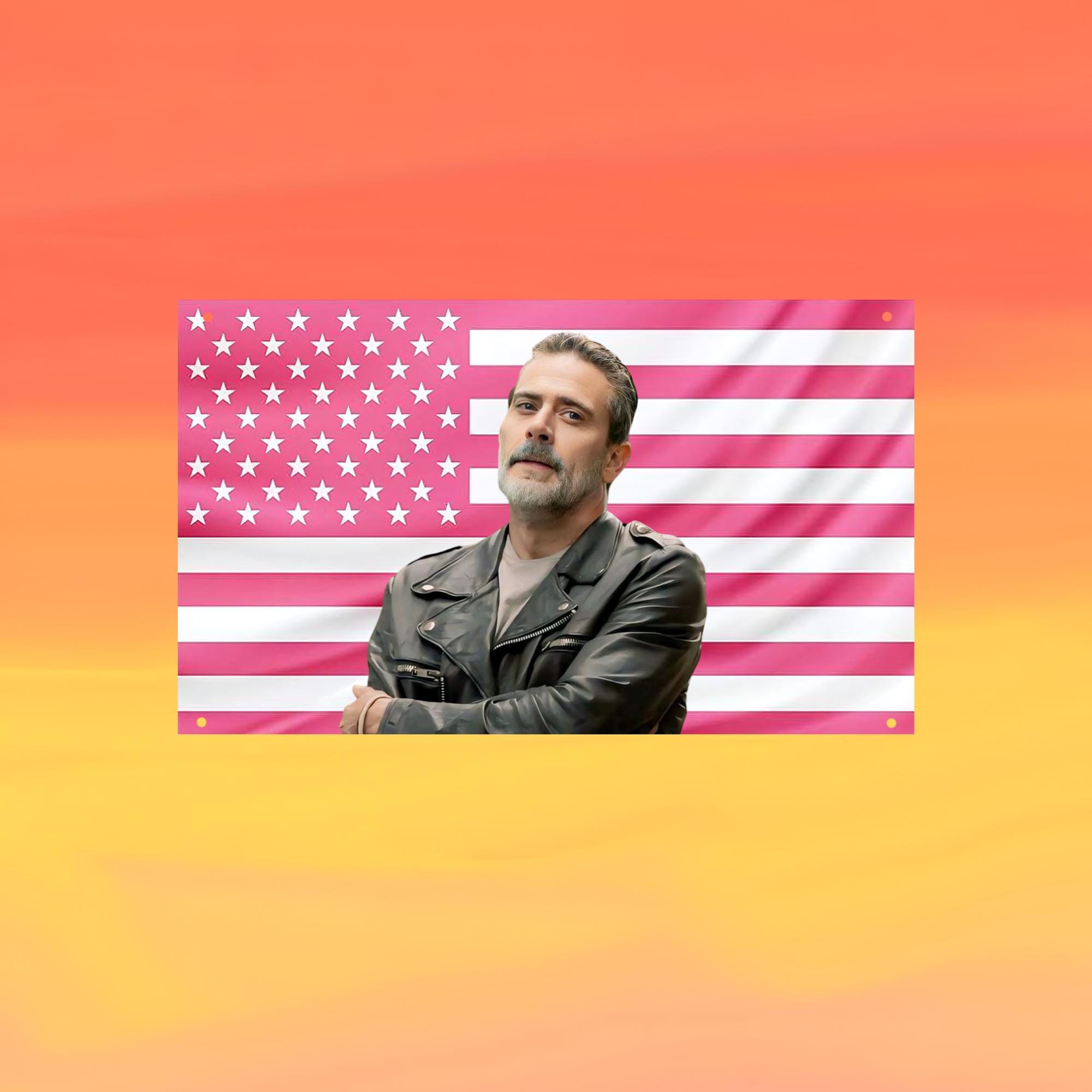 Negan Pink US Wall Tapestry Flag, Walking D Wall Art, Villain Bedroom Decor, TV Fan Banner