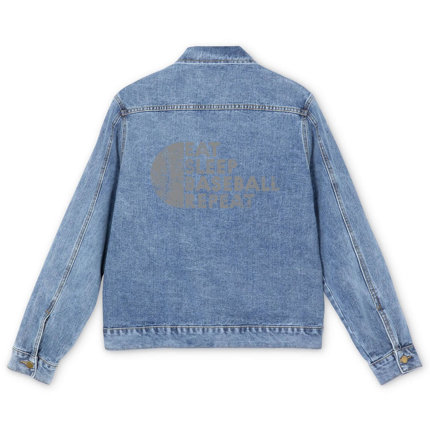 Eat Sleep Baseball Repeat Men's Denim Jackets