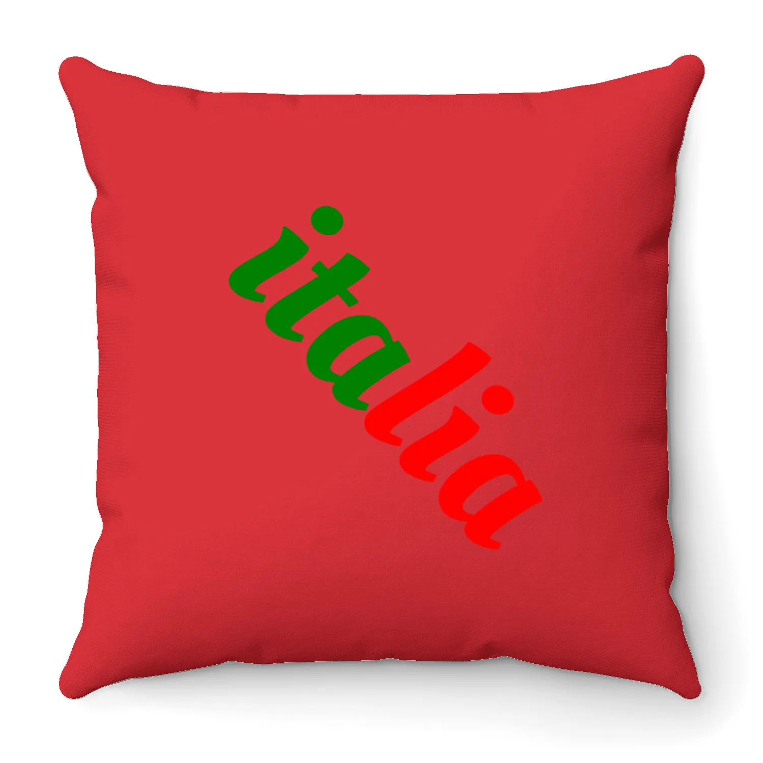Vibrant Italian Flag Typography Throw Pillows
