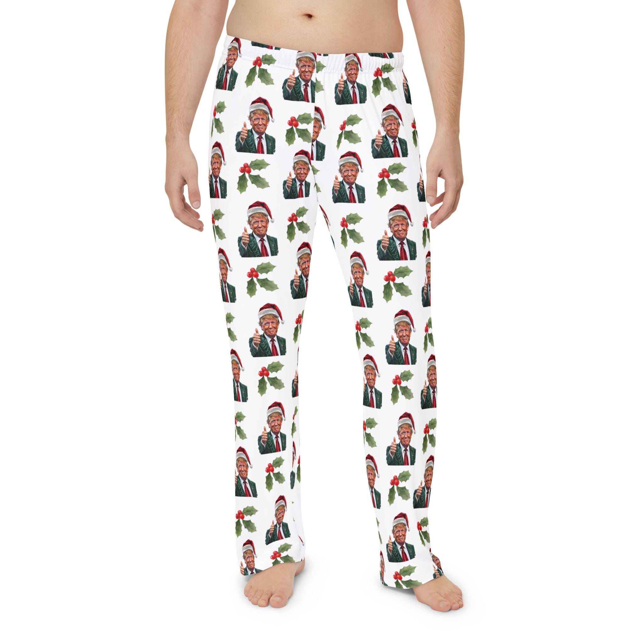 Trump Christmas Men's Pajama Pants Trumpmas Pajamas Holiday Lounge Sleepwear Funny Political Gift MAGA Jammies Presidential Xmas Apparel