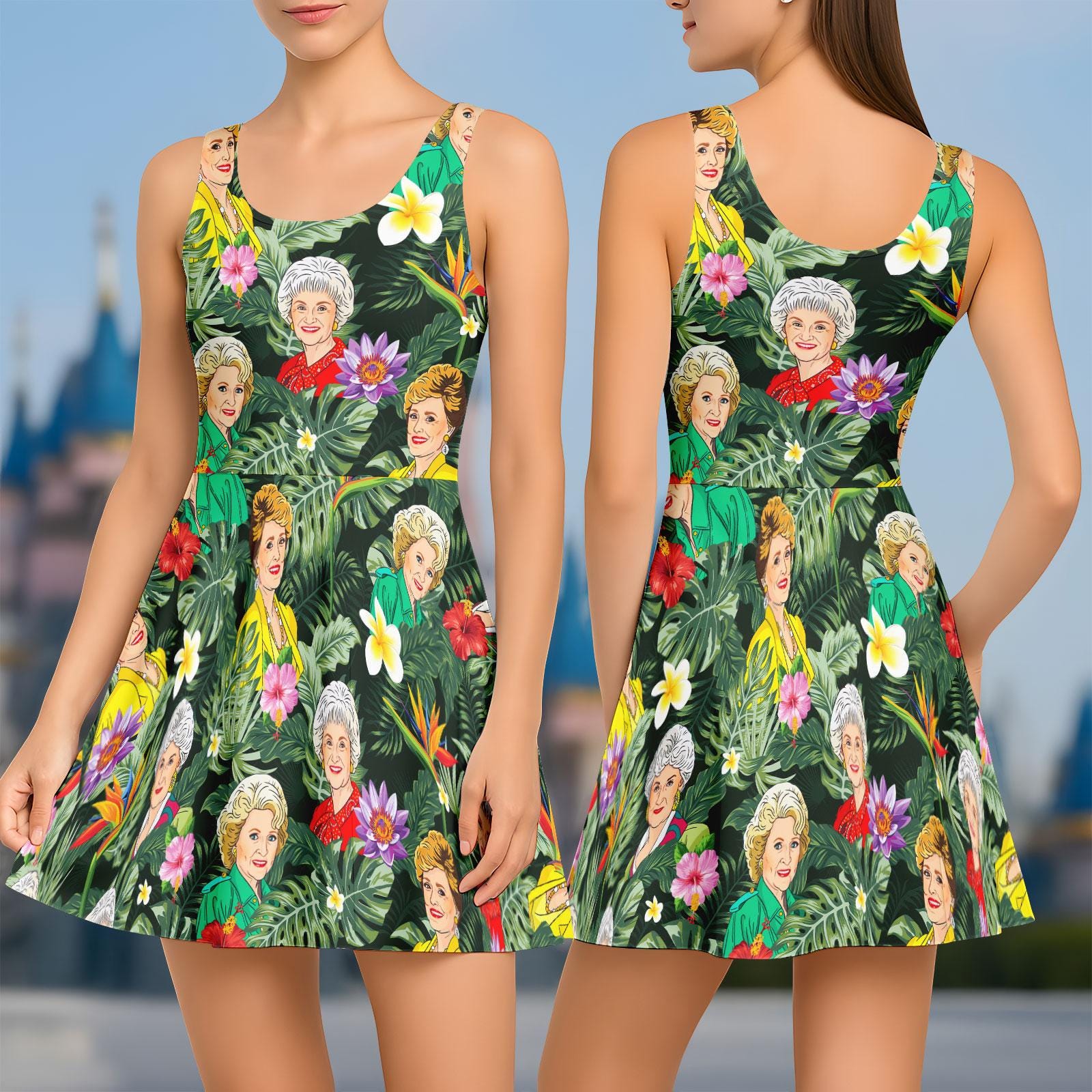 Golden Girl Skater Dress, Stay Golden Women Dress, 80s TV Sitcom Shirt
