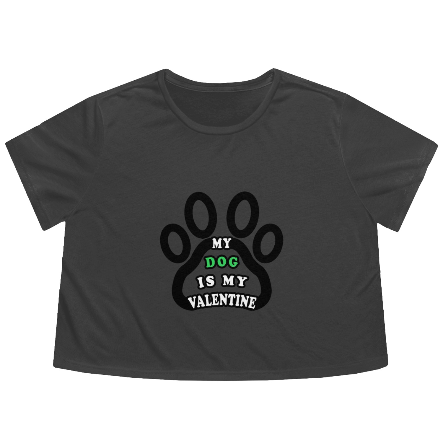 My dog is my valentine Flowy Cropped Tees