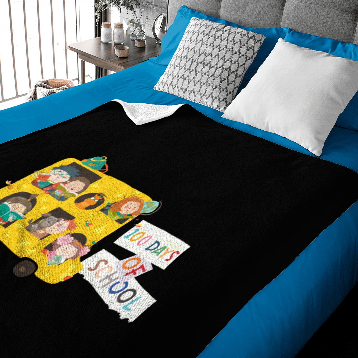 100 days of school children in the school bus Baby Blankets