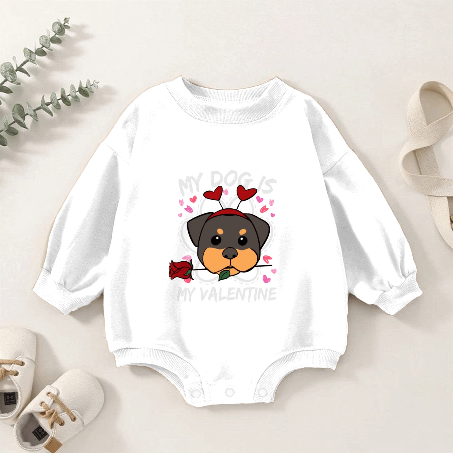 My Dog Is My Valentine Baby Romper Sweatshirts