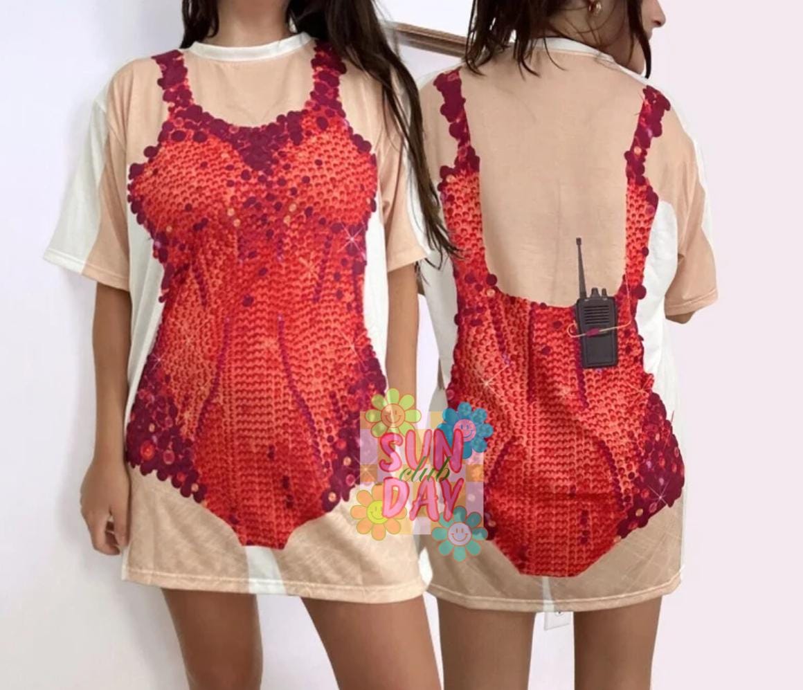 Orange Eras Bodysuit T-shirt Dress, Halloween Outfit, Christmas Gift