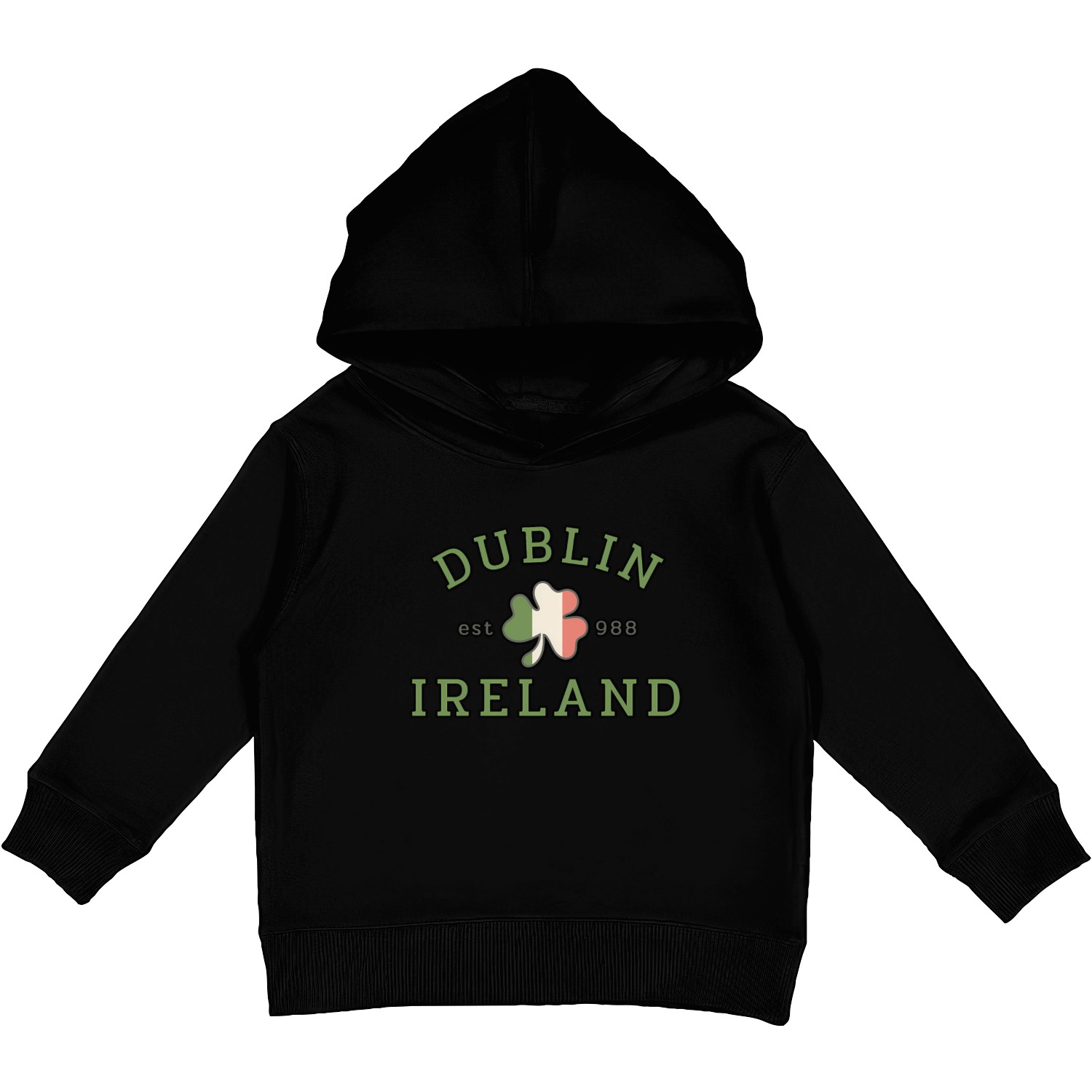 Dublin Ireland Saint Patric Day Green Shamrock Kids Pullover Hoodies