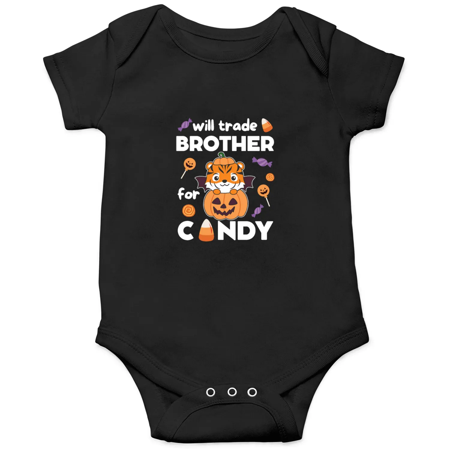 Tiger Halloween Trade Brother For Candy Onesies