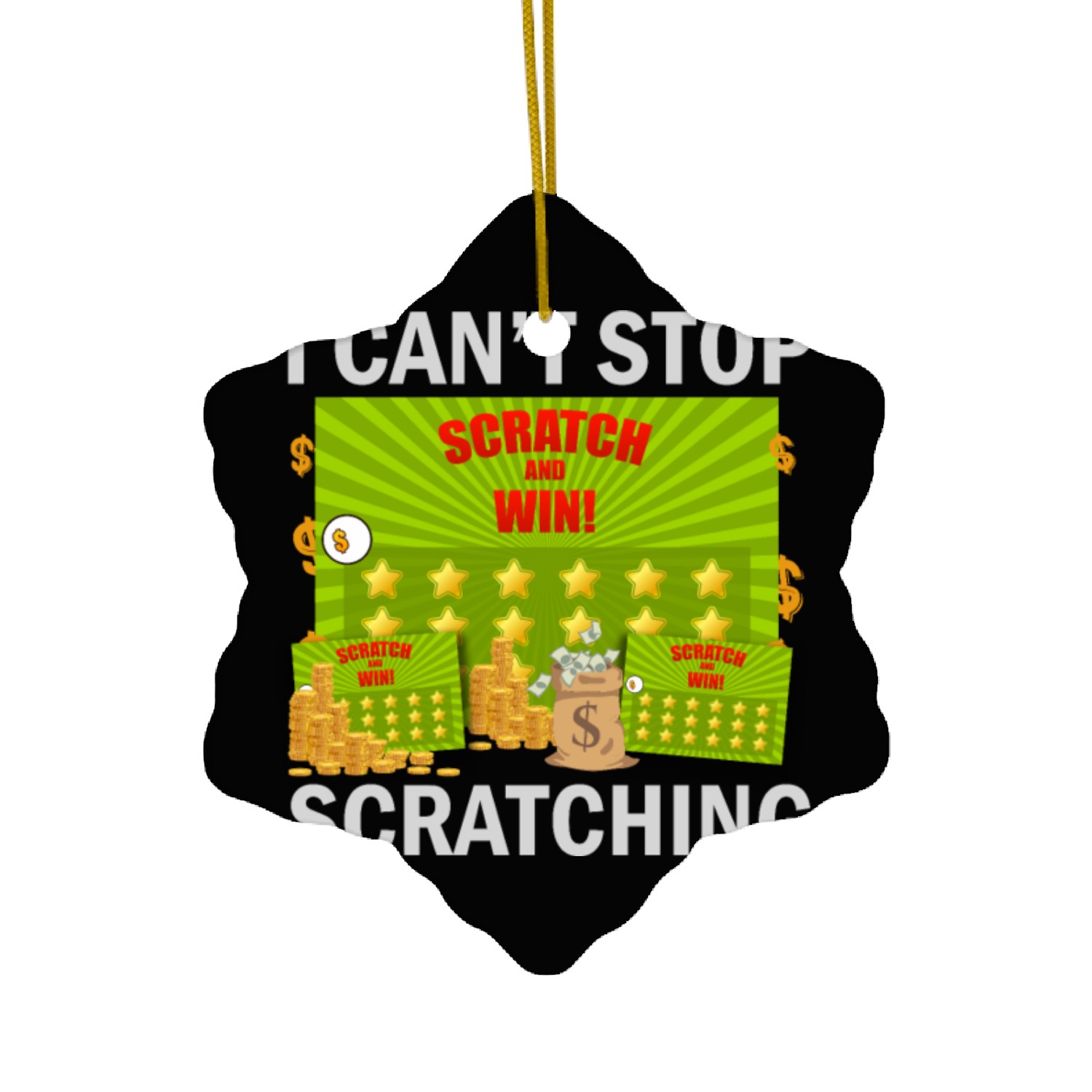 I Can't Stop Scratching Ceramic Ornaments