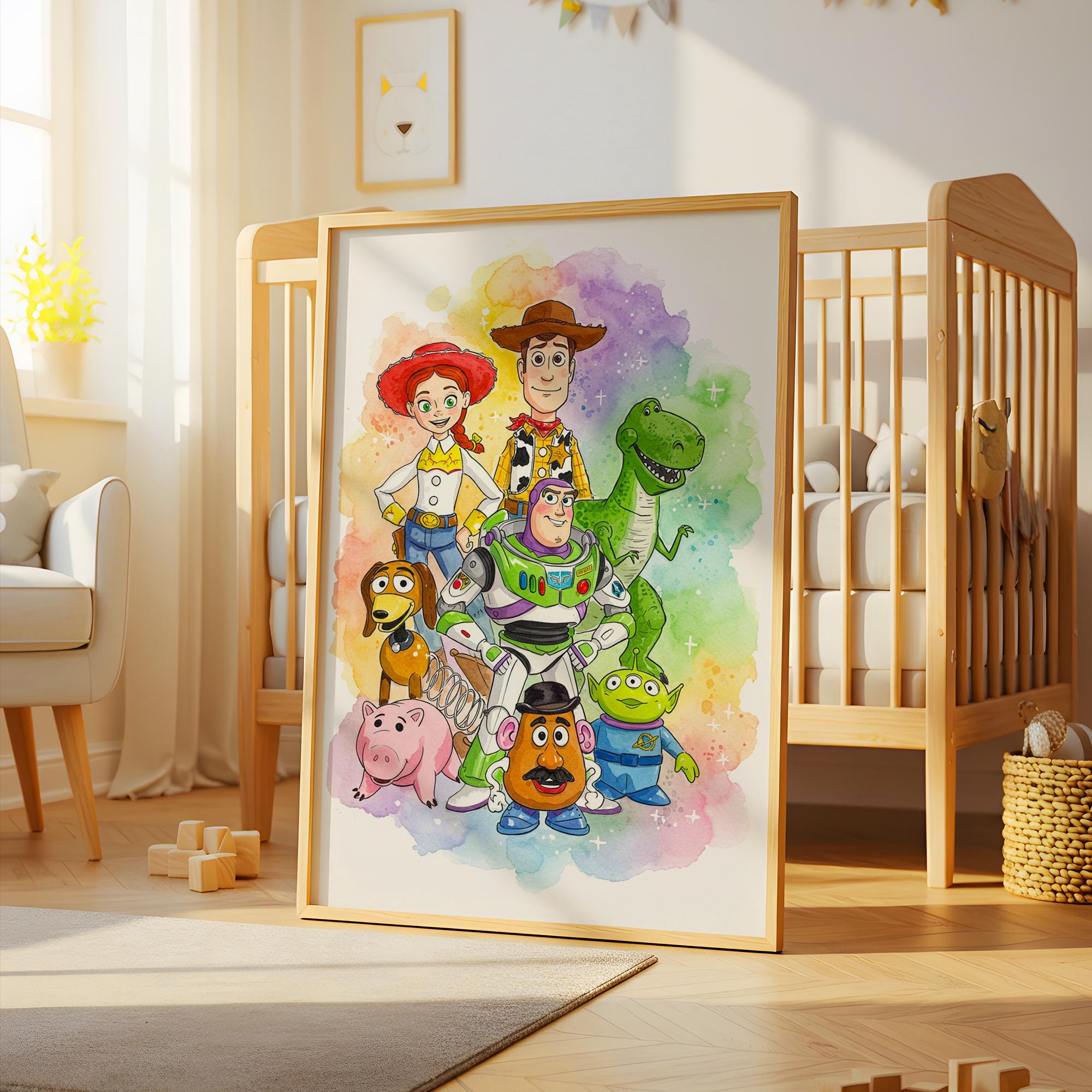 Toy Story Wall Art Watercolor Poster, Printable Toy Story Wall Decor,Toy Story Poster, Nursery Wall Art, Kids Room Wall Decor, Birthday Gift