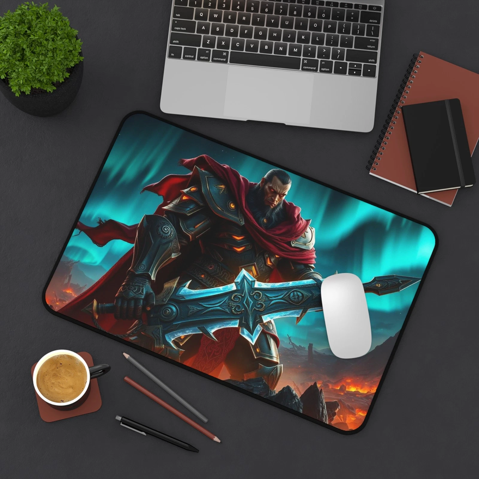 Colossal Warrior Desk Mat, Majestic Gaming Mouse Pad with Non-Slip Base