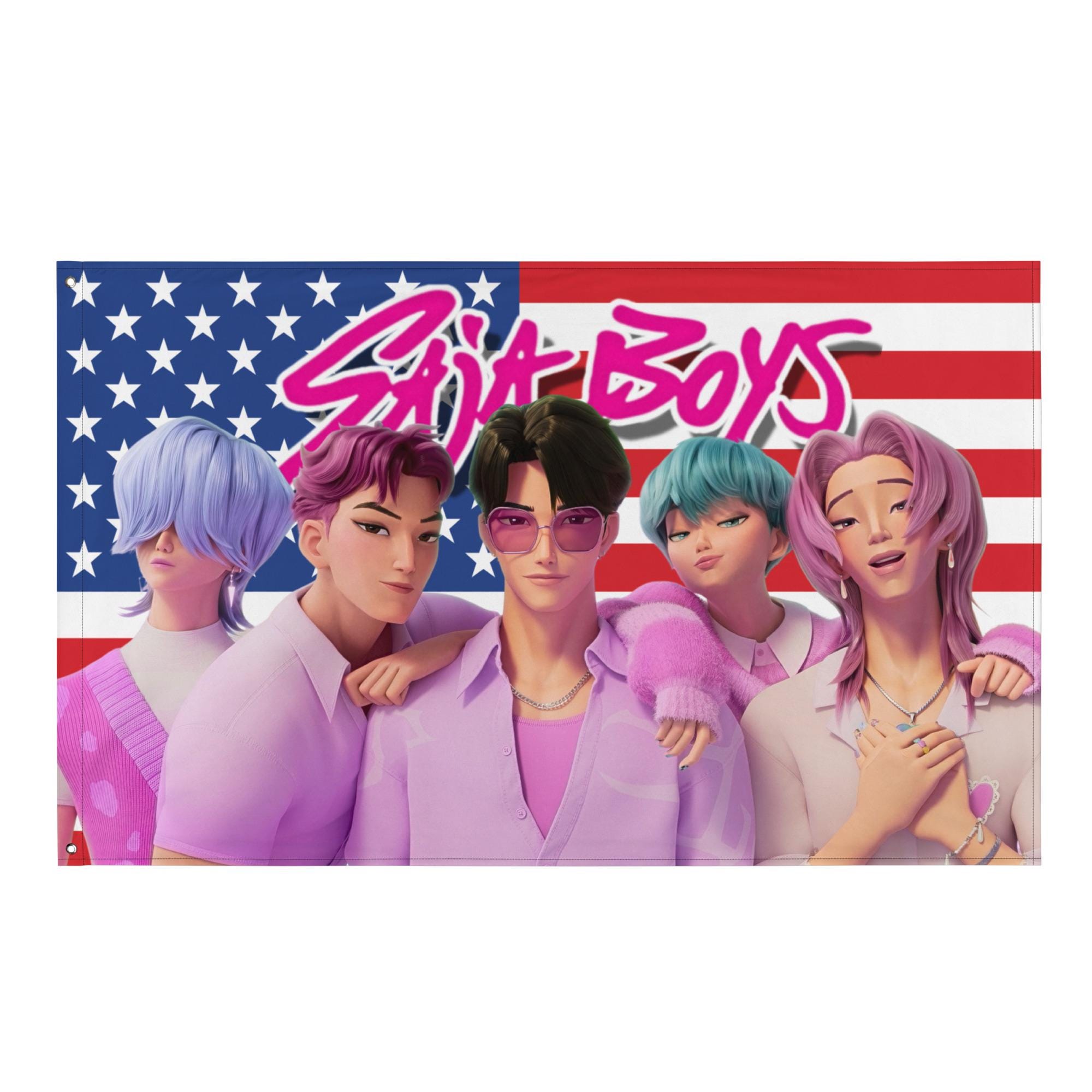 SAJA BOYS American Flag KPOP Demon Hunters Soda Pop Tapestry