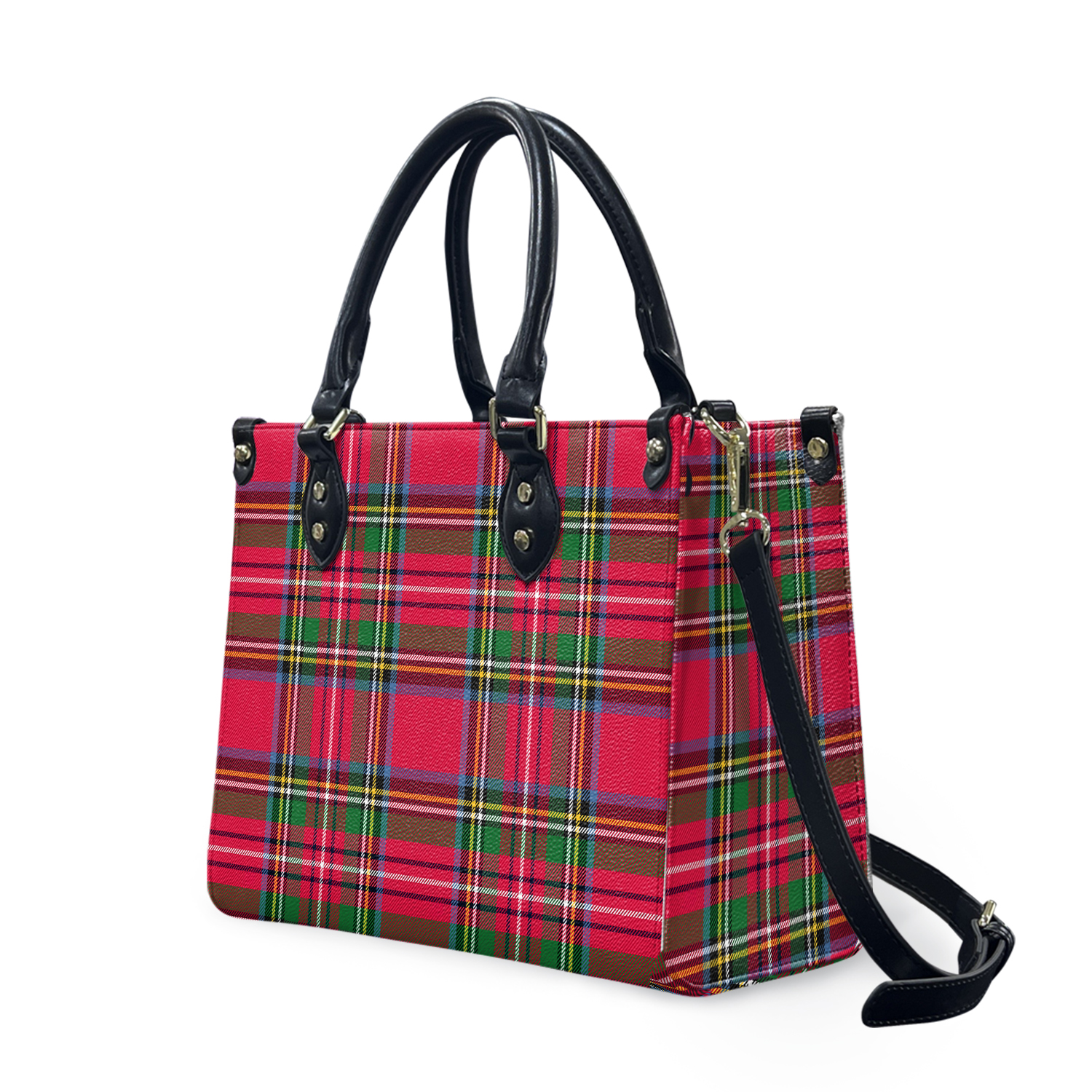 Christmas Tartan Plaid Red/Women's Tote Bag/Zippered Tote/Holiday/Handbag, Red Holiday Plaid Bag, Holiday Tote, Gifts for her